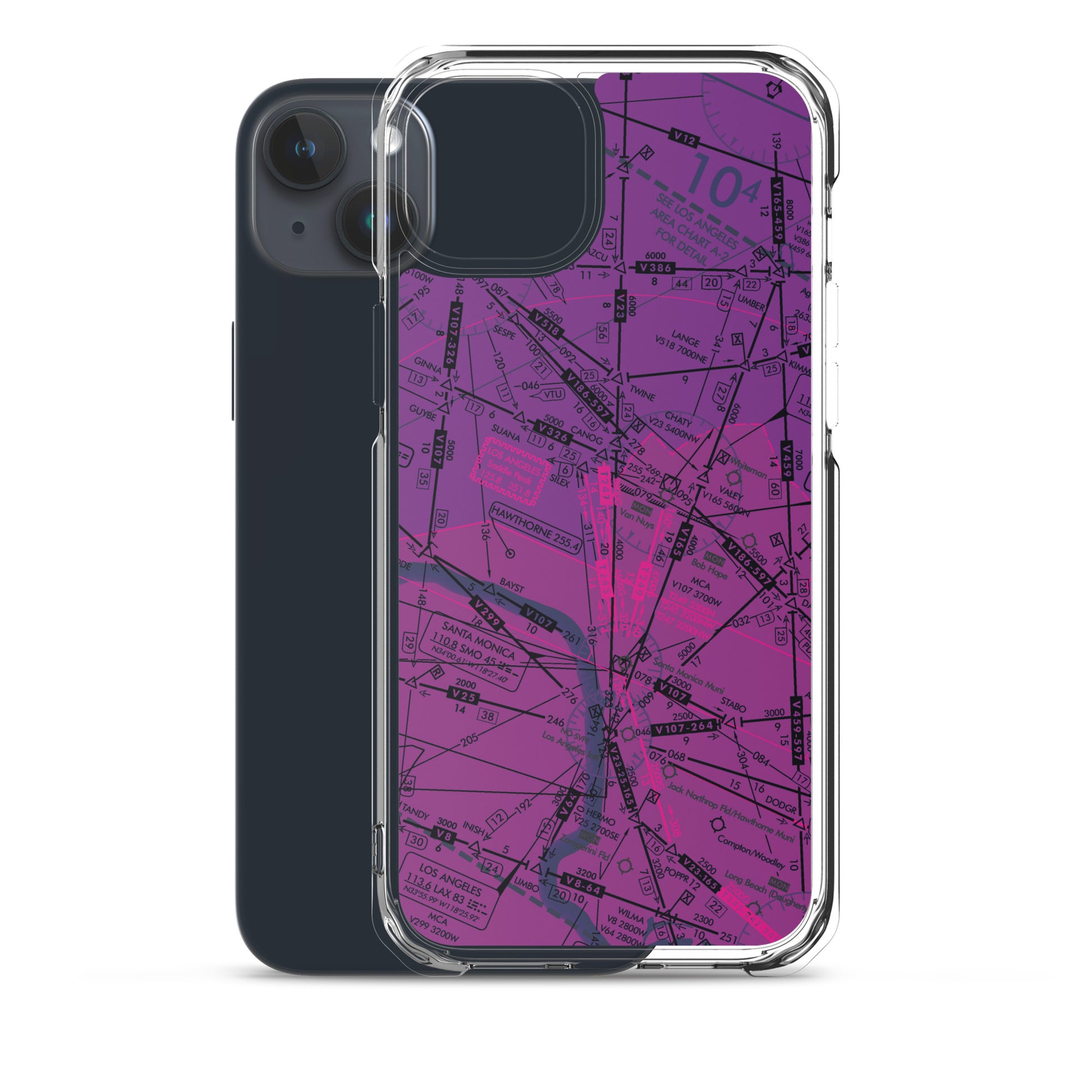 Enroute Low Altitude Chart clear case for iPhone (ELUS3/purple)