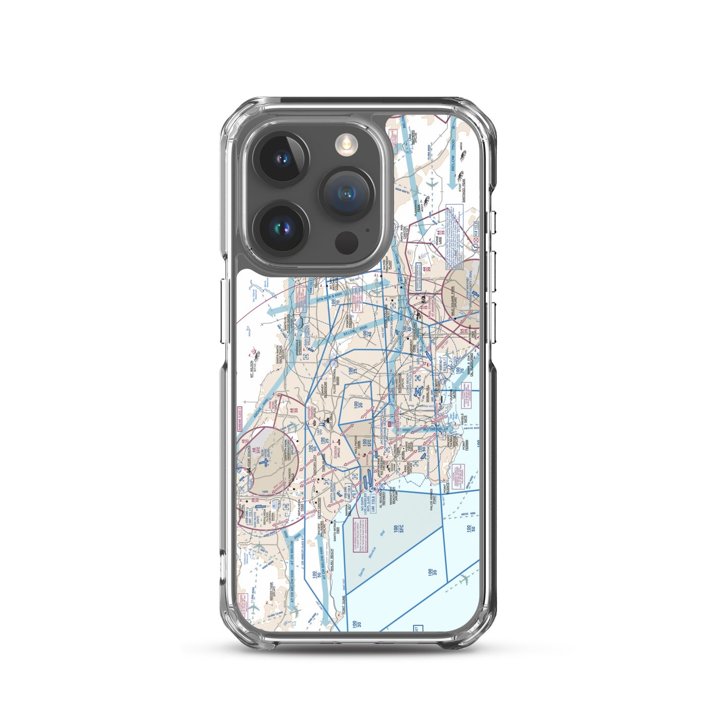 LAX Flyway Chart clear case for iPhone