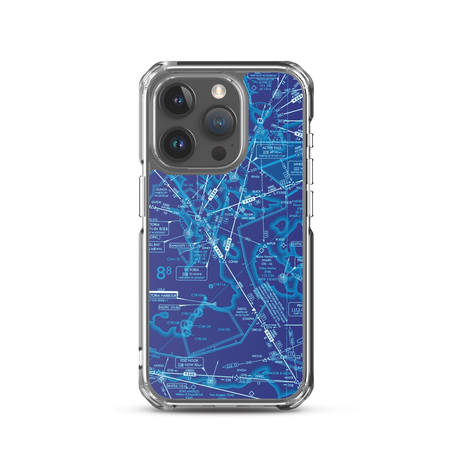 Enroute Low Altitude Chart clear case for iPhone (ELUS1/blue)