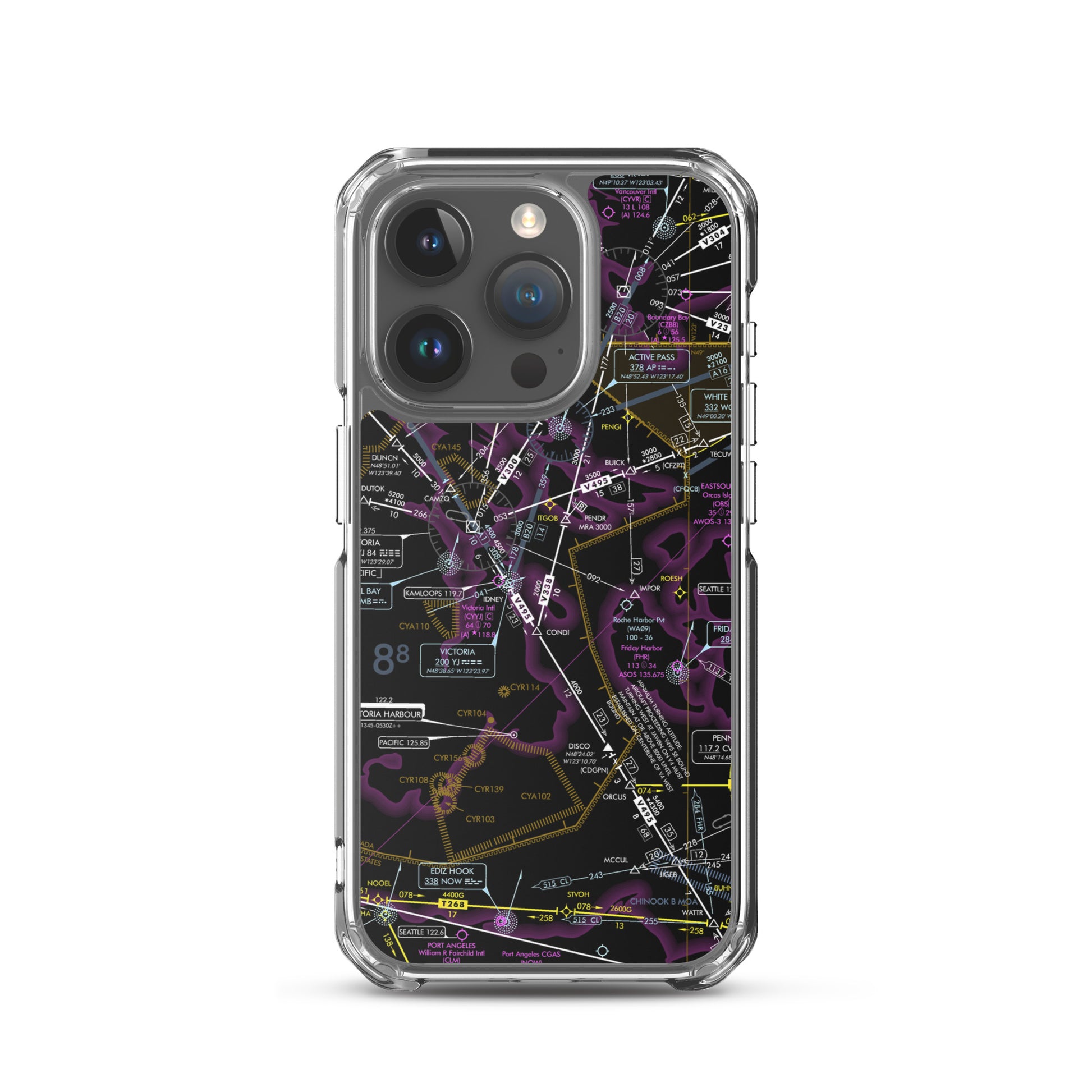 Enroute Low Altitude Chart clear case for iPhone (ELUS1/invert)