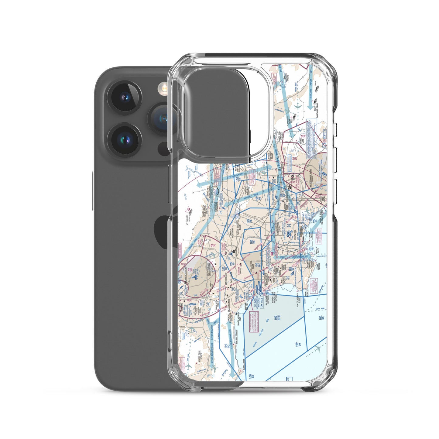 LAX Flyway Chart clear case for iPhone