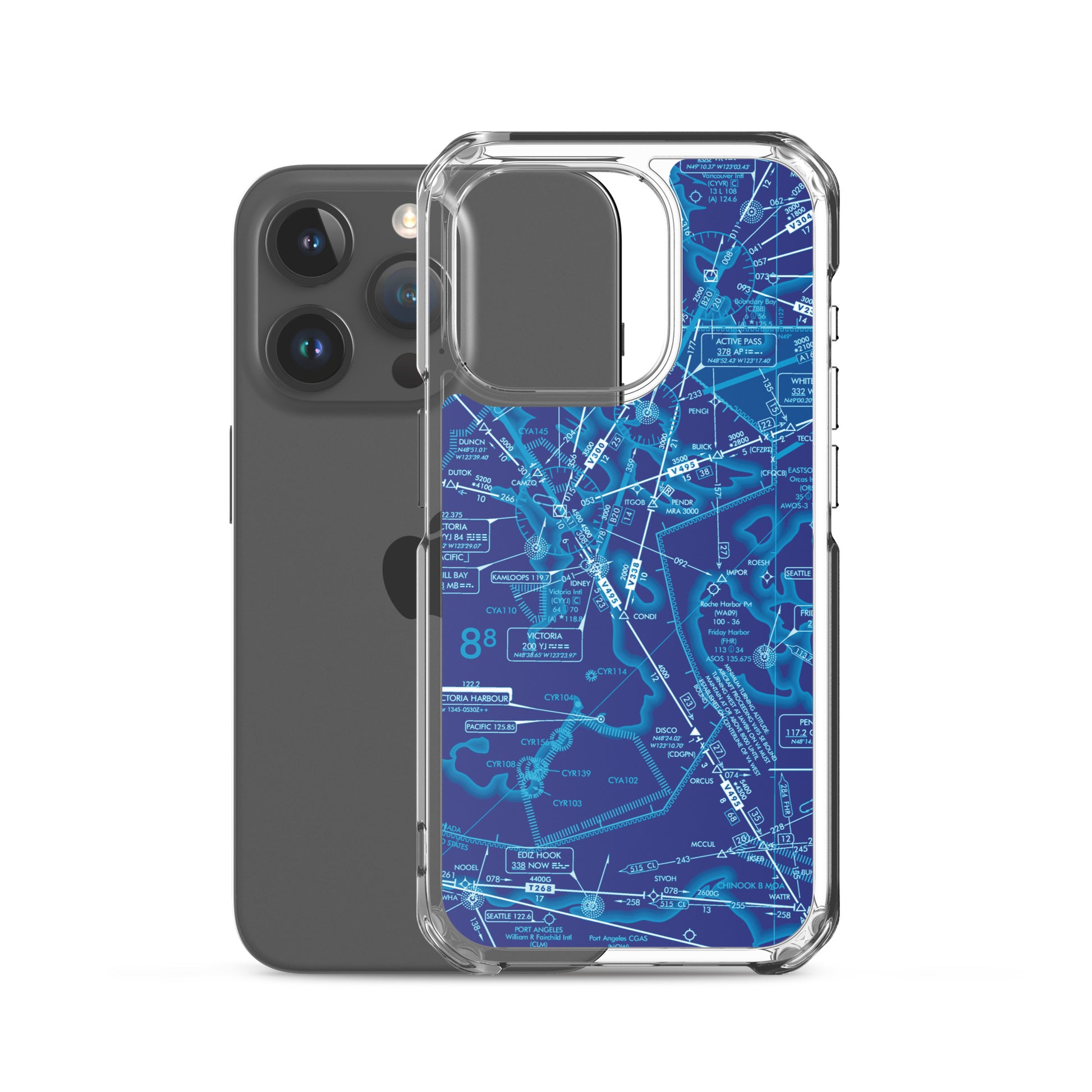 Enroute Low Altitude Chart clear case for iPhone (ELUS1/blue)