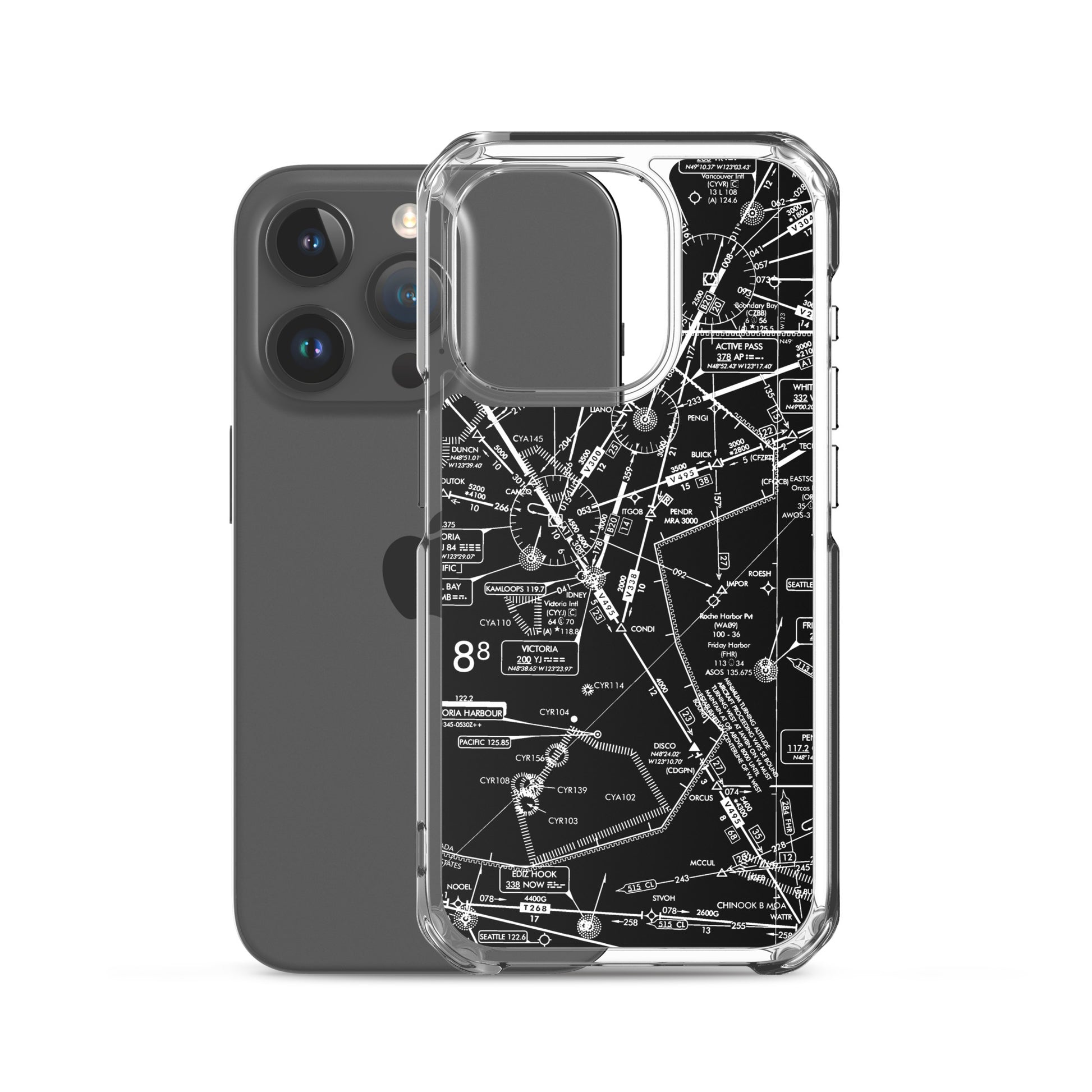 Enroute Low Altitude Chart clear case for iPhone (ELUS1/b&w)