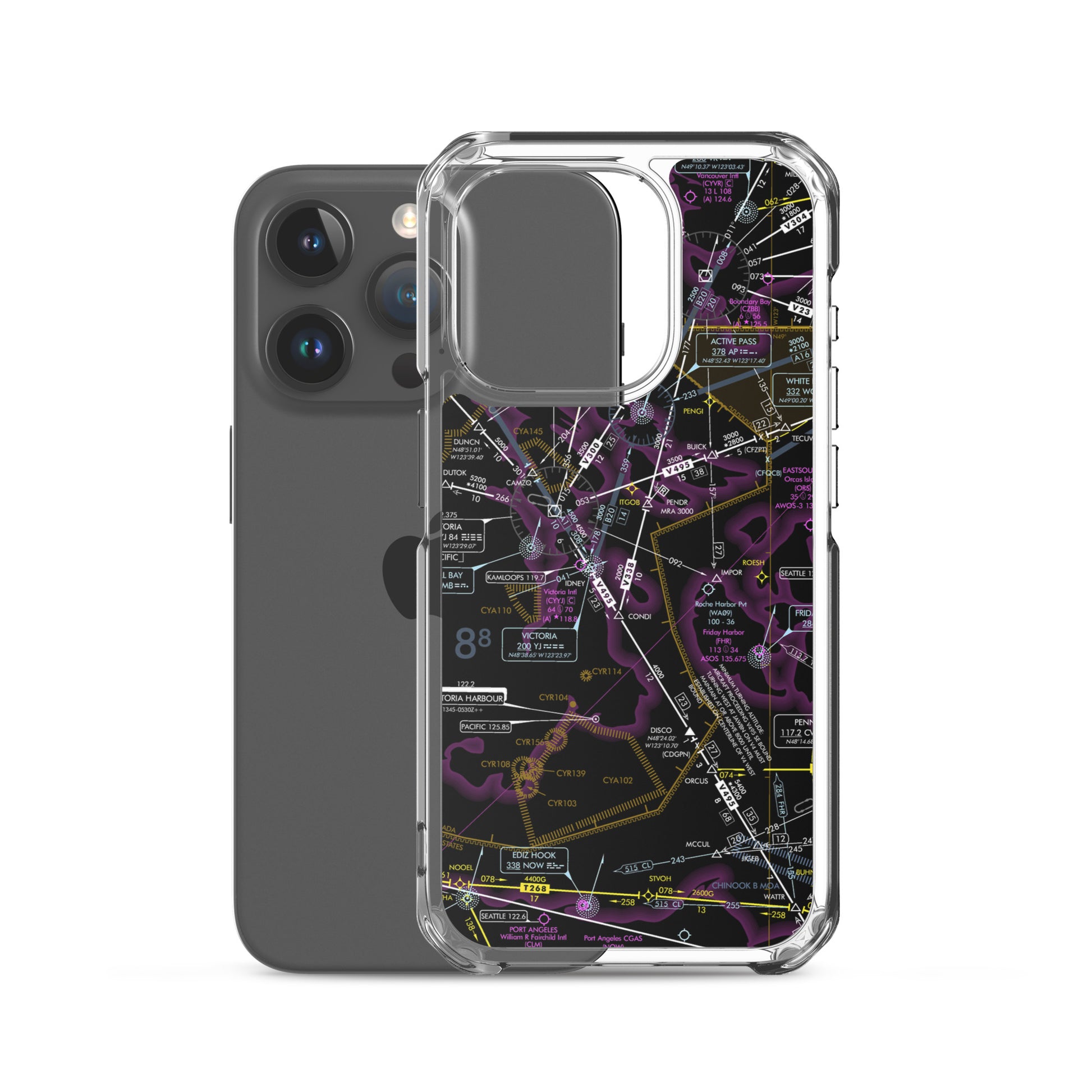 Enroute Low Altitude Chart clear case for iPhone (ELUS1/invert)