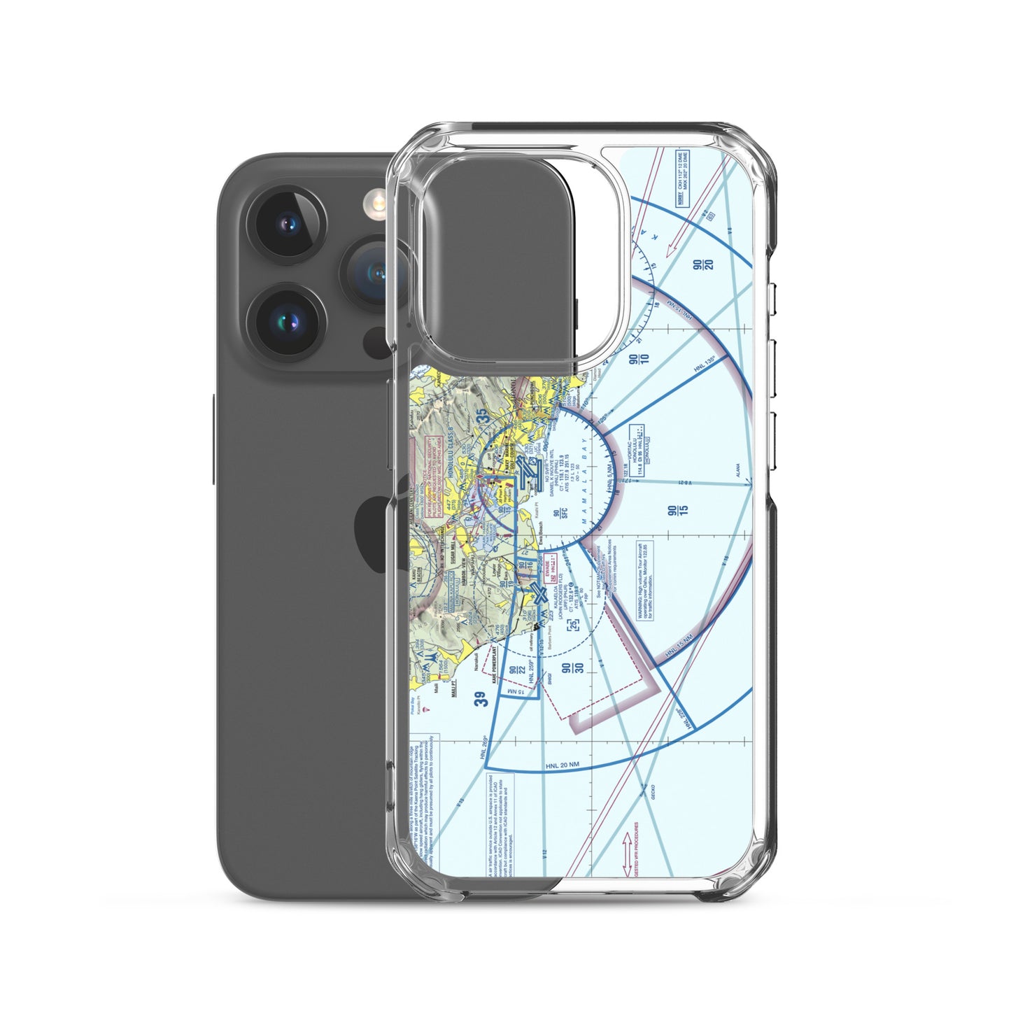 Honolulu Sectional Chart clear case for iPhone