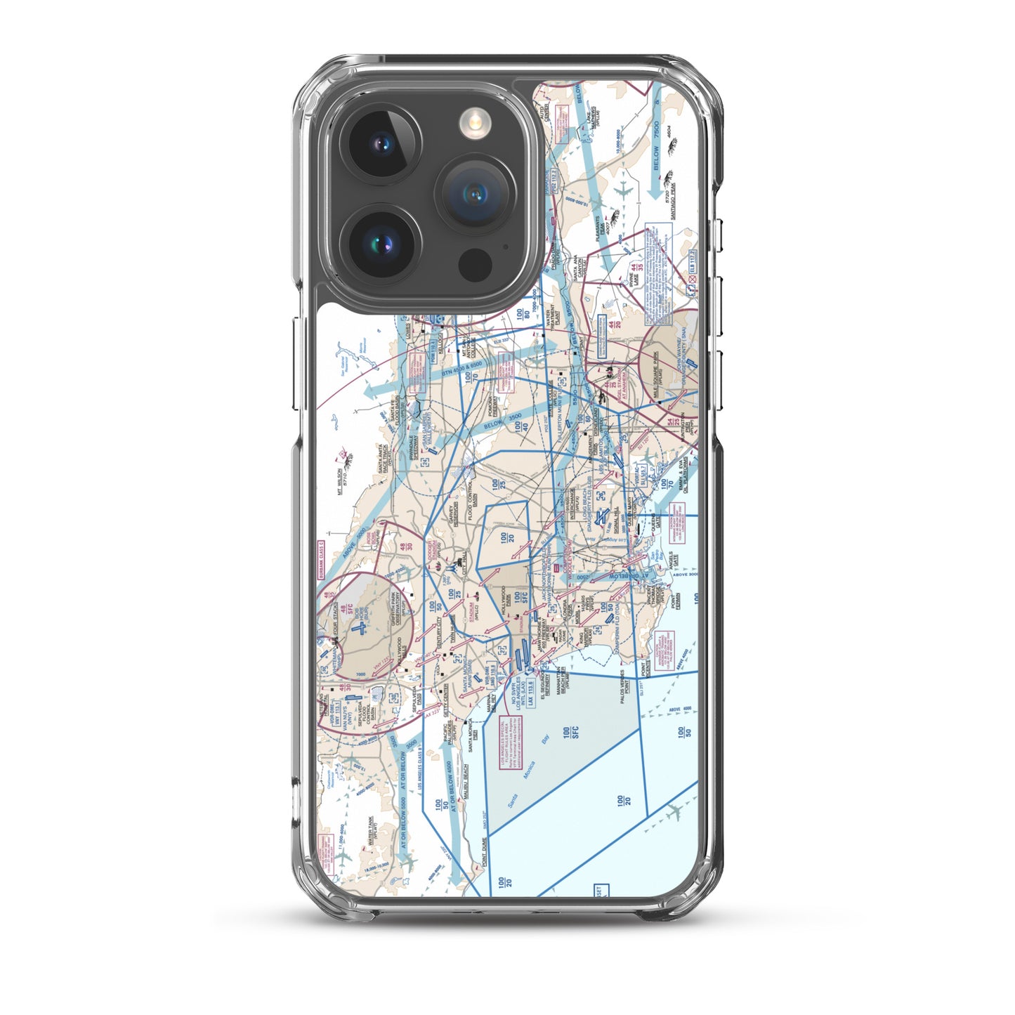 LAX Flyway Chart clear case for iPhone