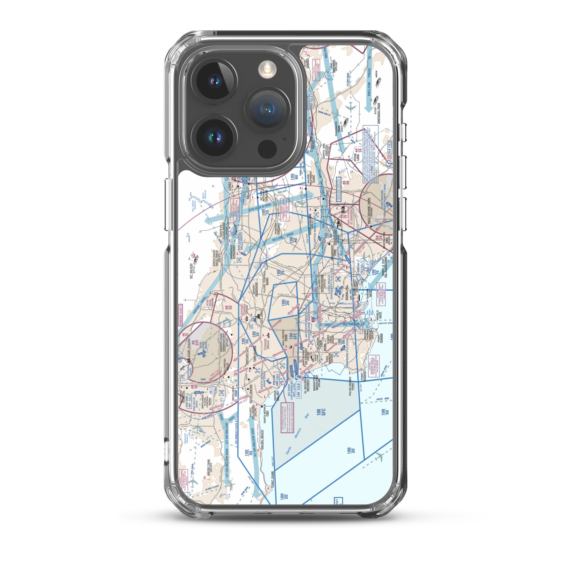 LAX Flyway Chart clear case for iPhone