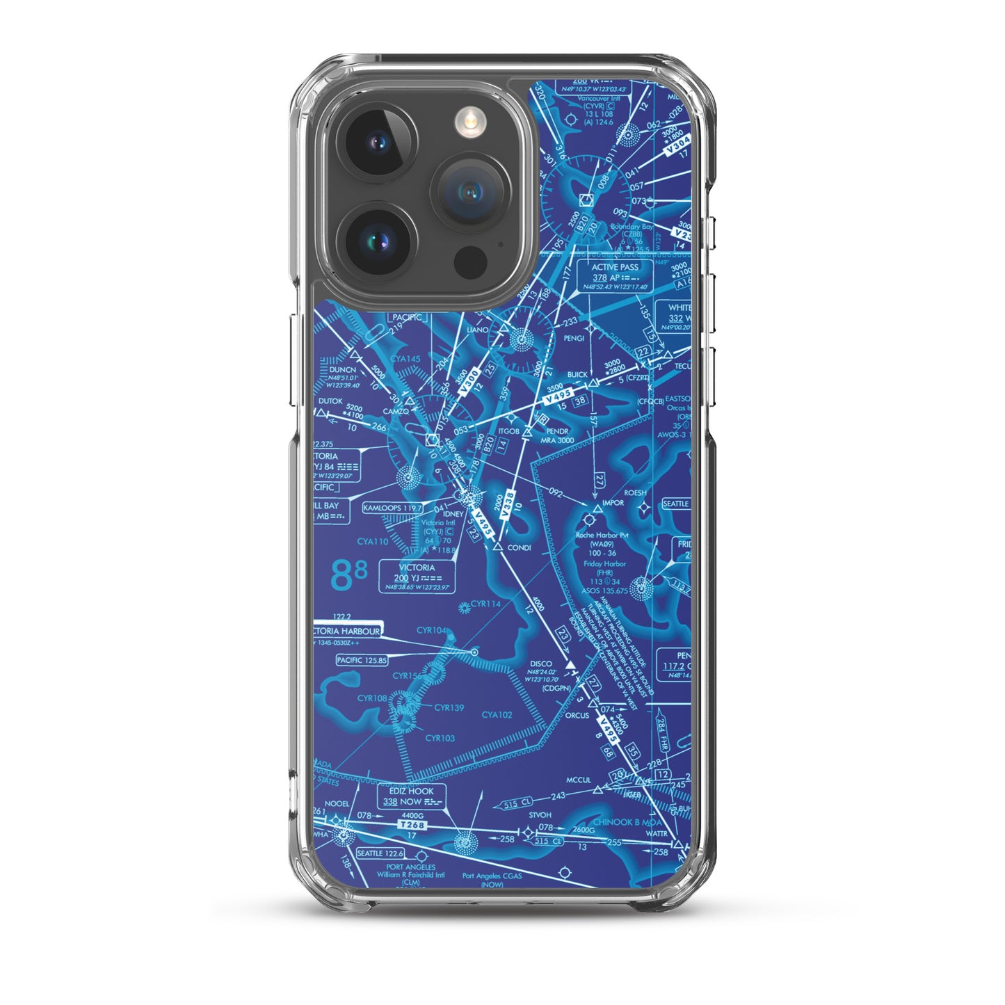 Enroute Low Altitude Chart clear case for iPhone (ELUS1/blue)