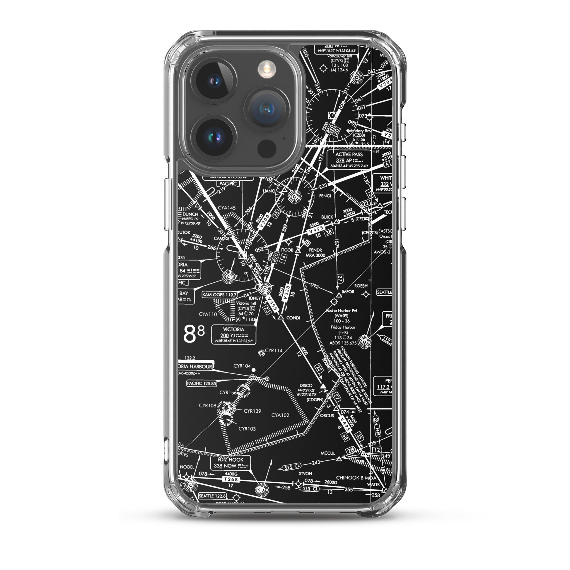 Enroute Low Altitude Chart clear case for iPhone (ELUS1/b&w)