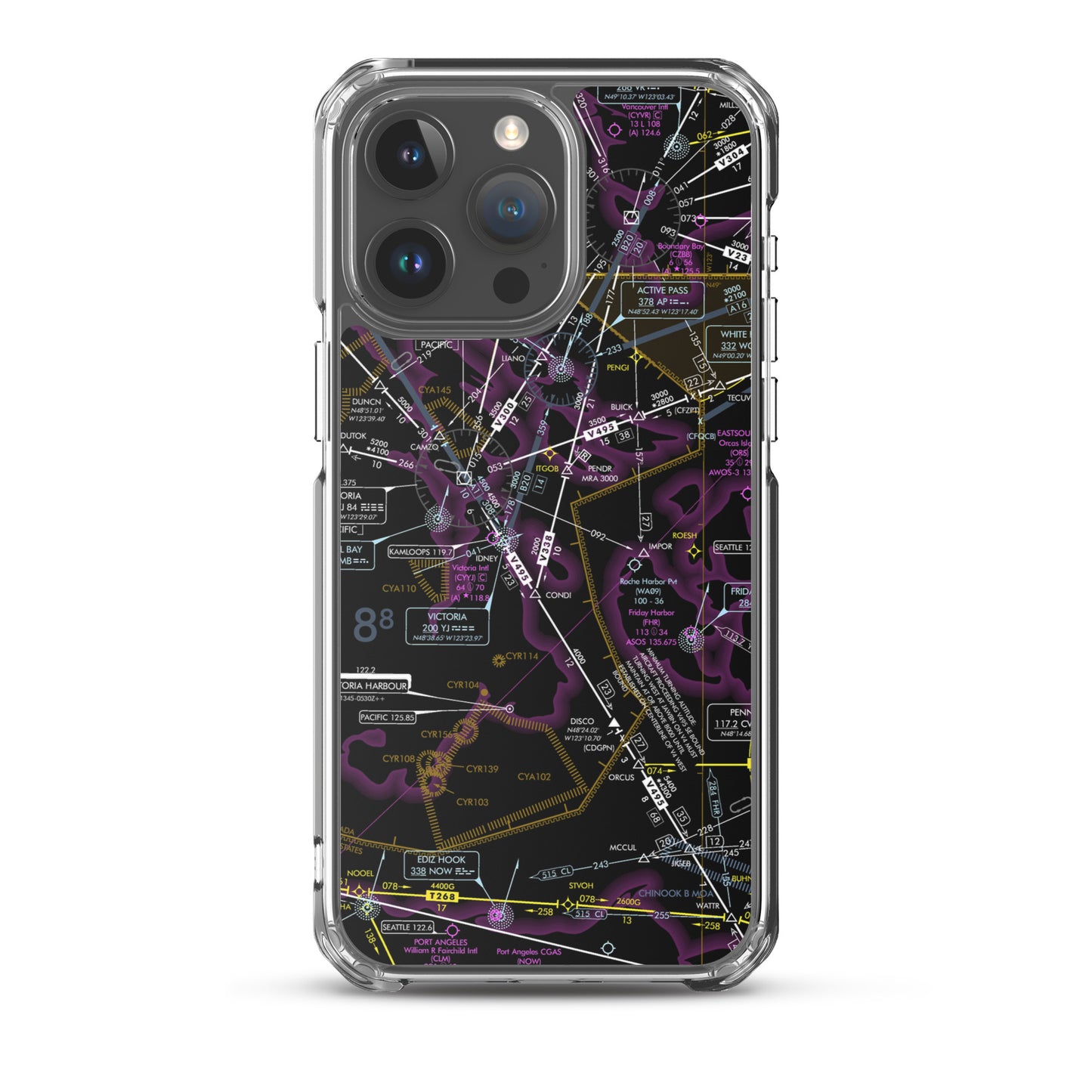 Enroute Low Altitude Chart clear case for iPhone (ELUS1/invert)