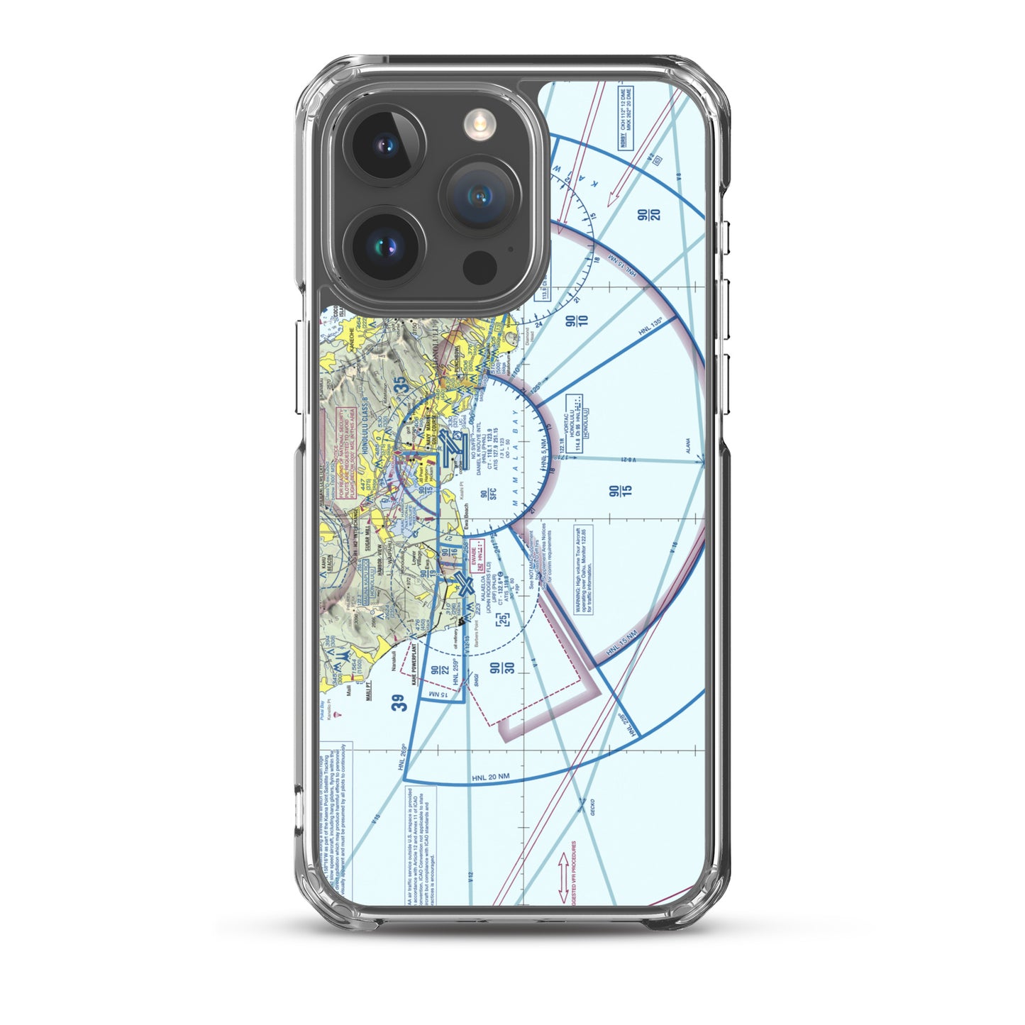 Honolulu Sectional Chart clear case for iPhone