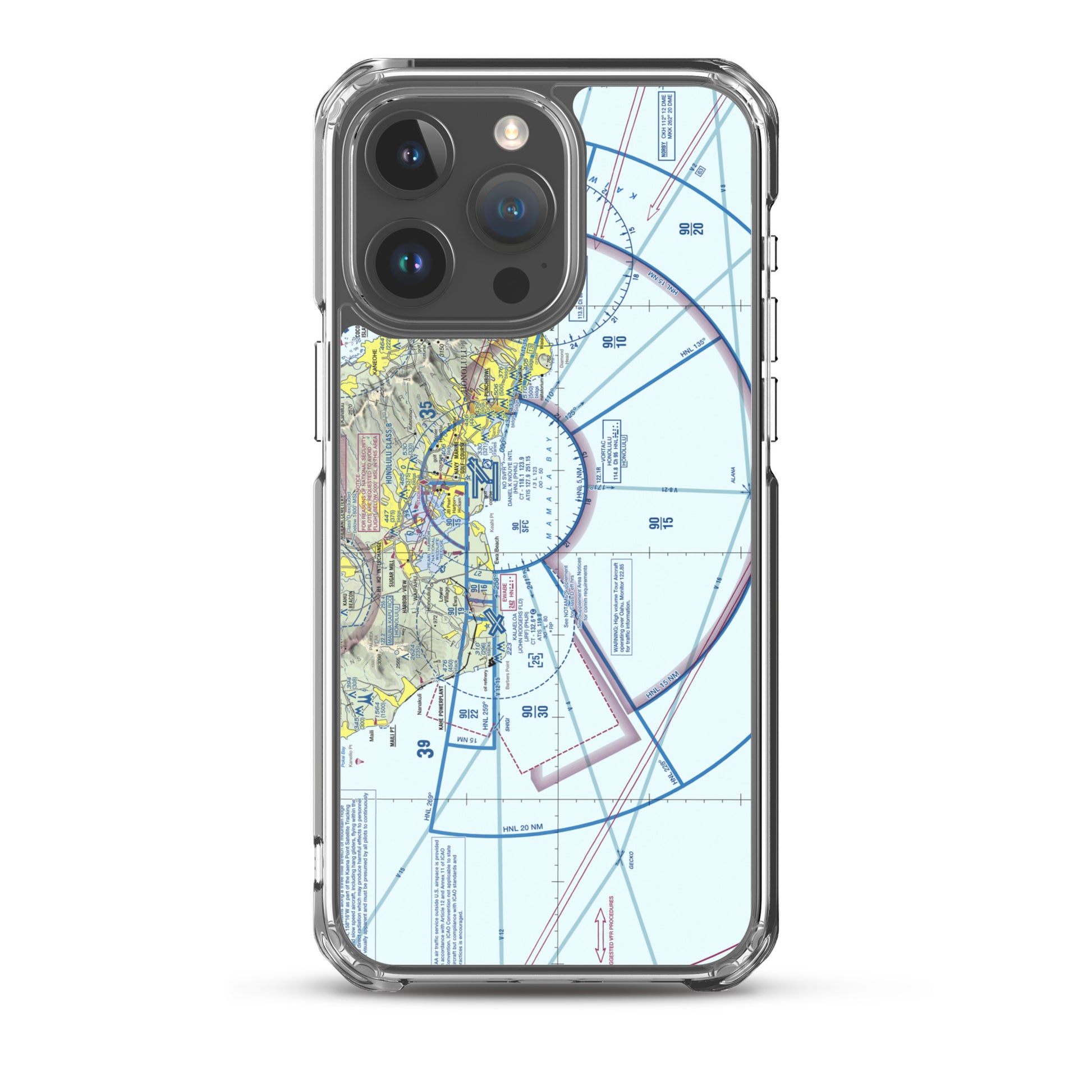 Honolulu Sectional Chart clear case for iPhone