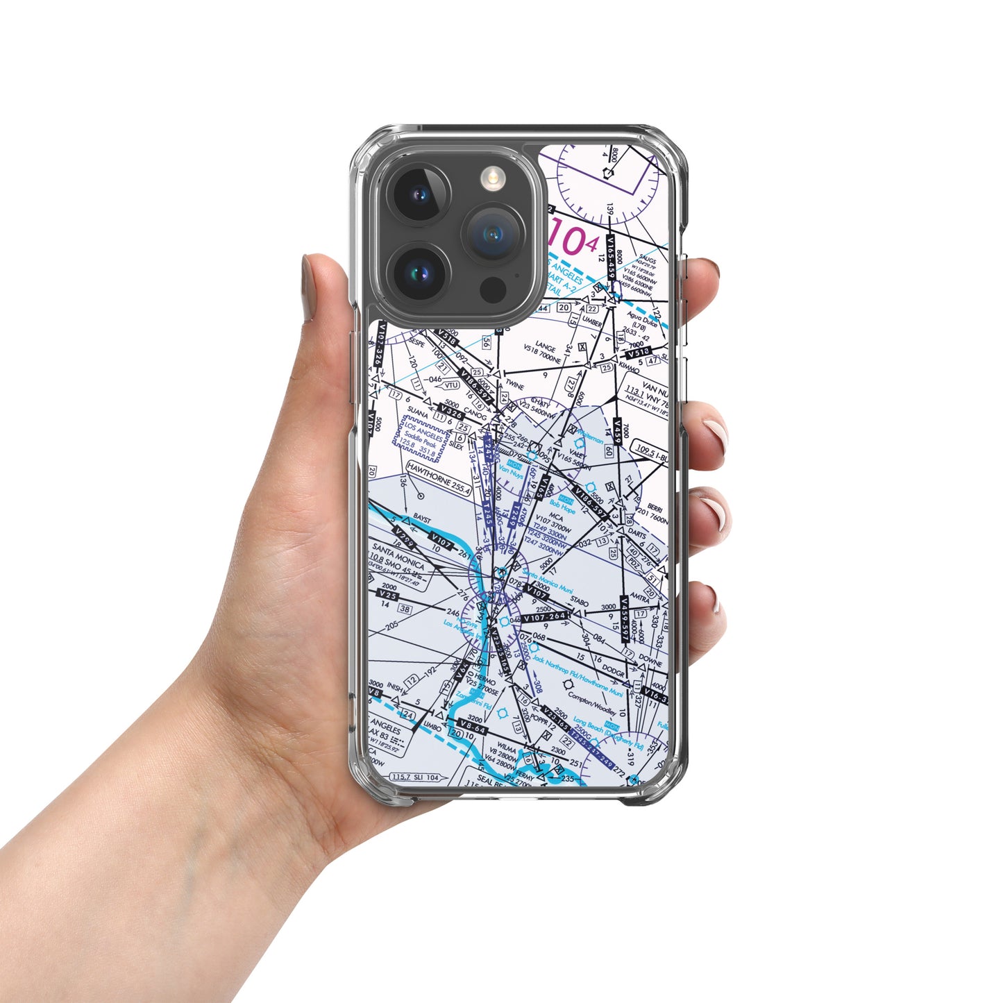 Enroute Low Altitude Chart clear case for iPhone (ELUS3/white)