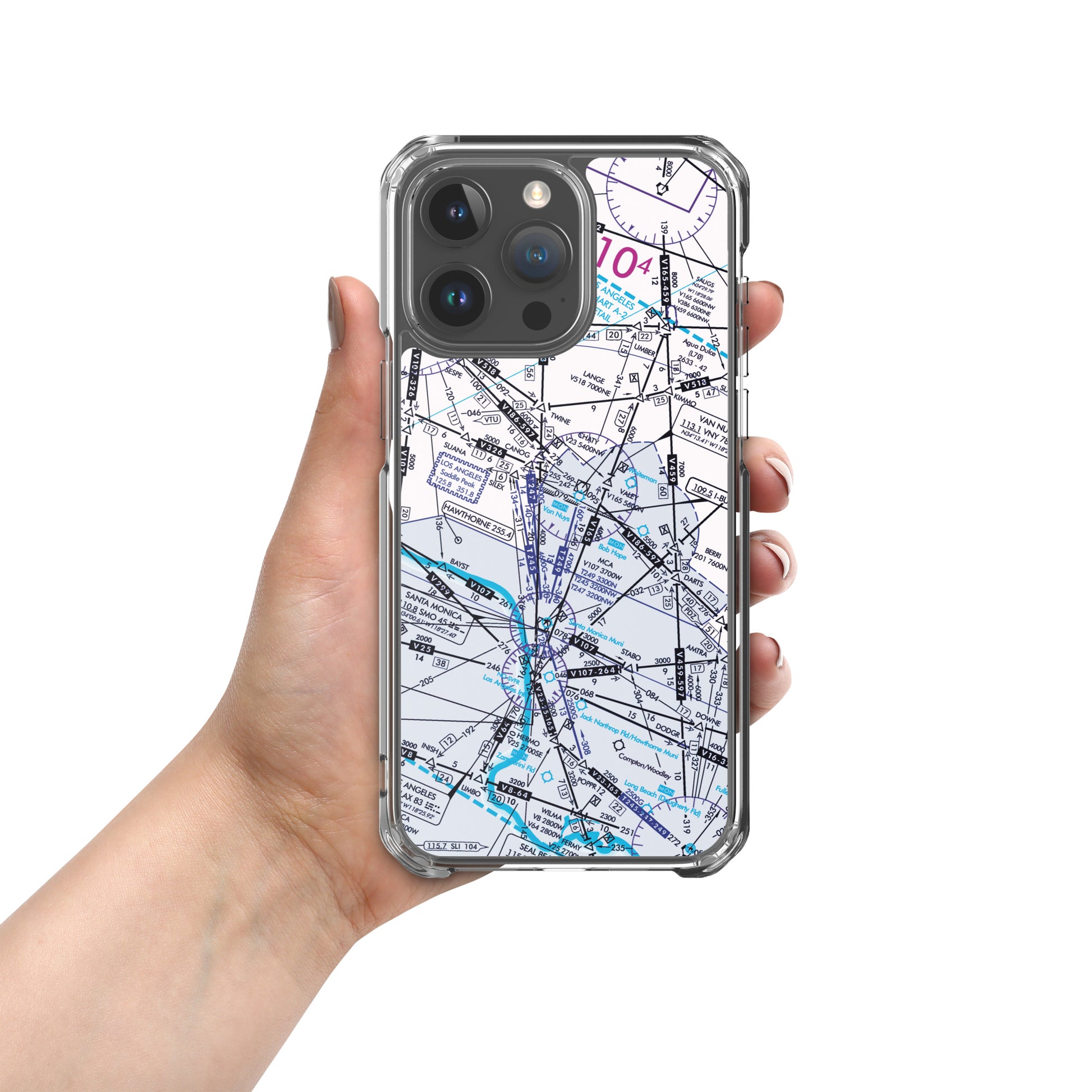 Enroute Low Altitude Chart clear case for iPhone (ELUS3/white)