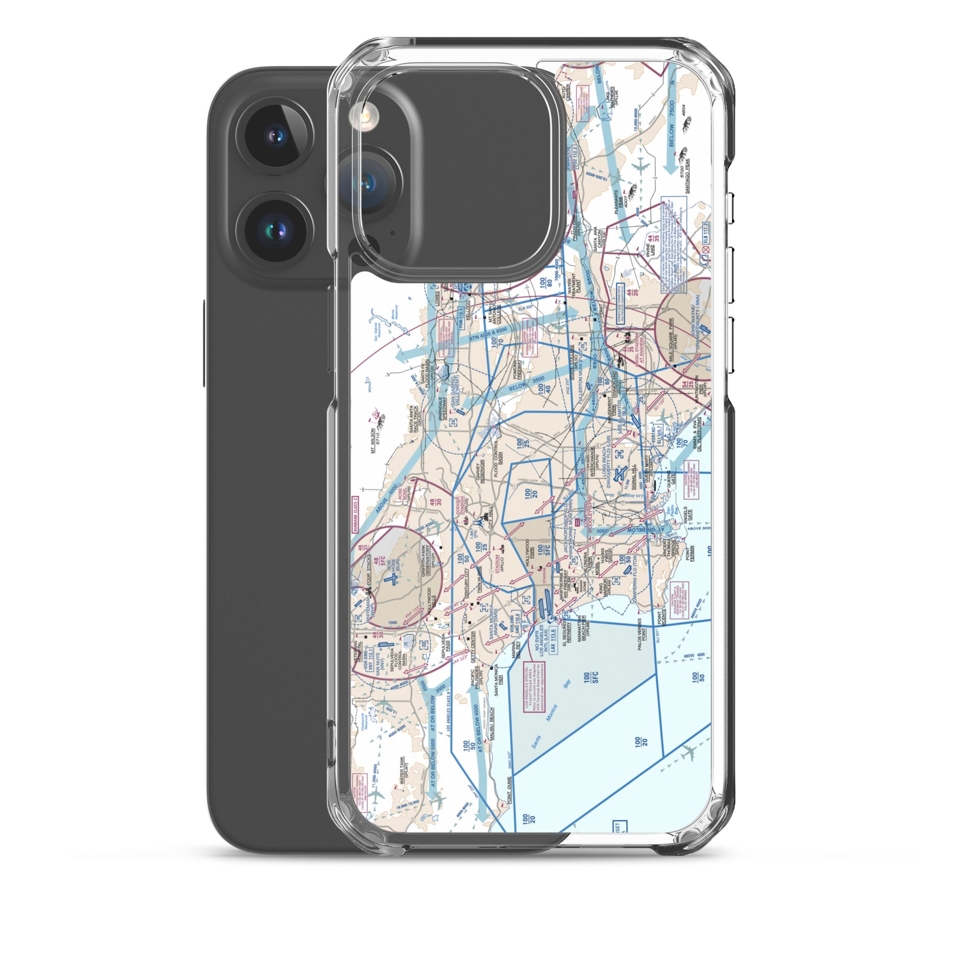 LAX Flyway Chart clear case for iPhone