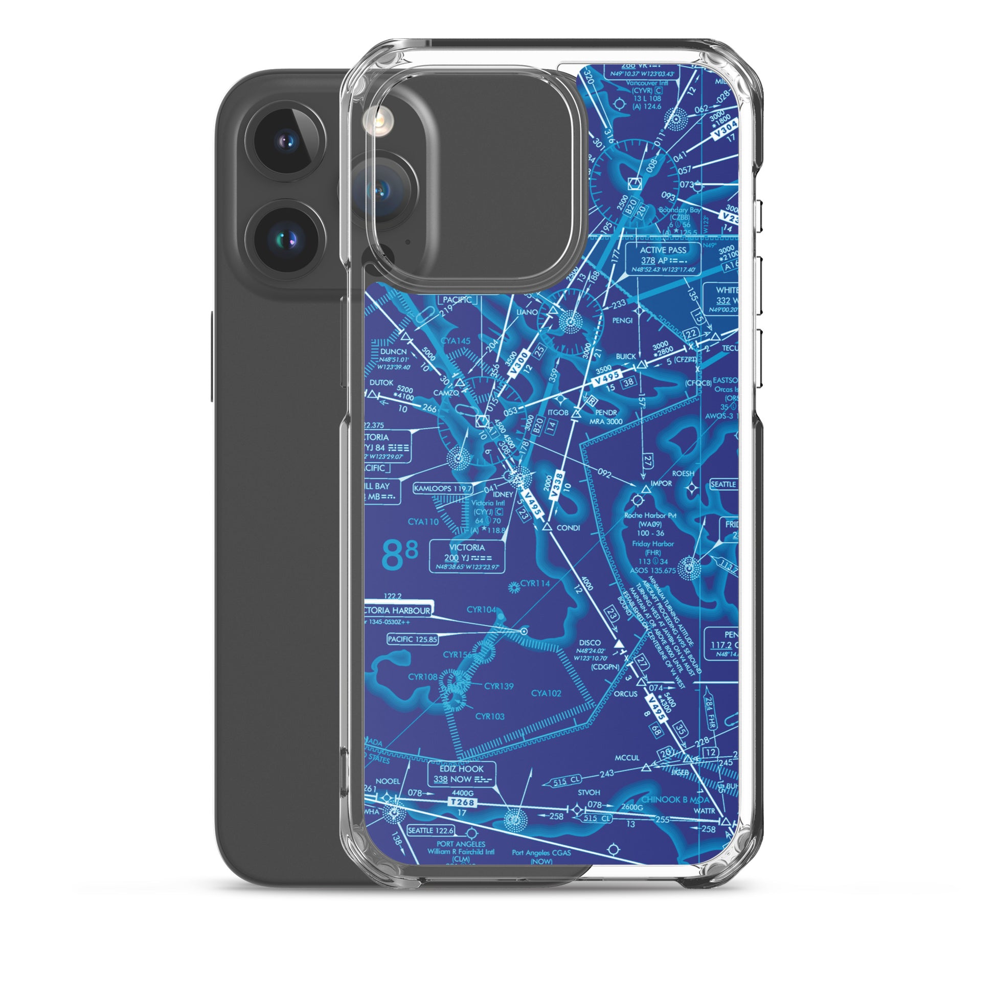 Enroute Low Altitude Chart clear case for iPhone (ELUS1/blue)