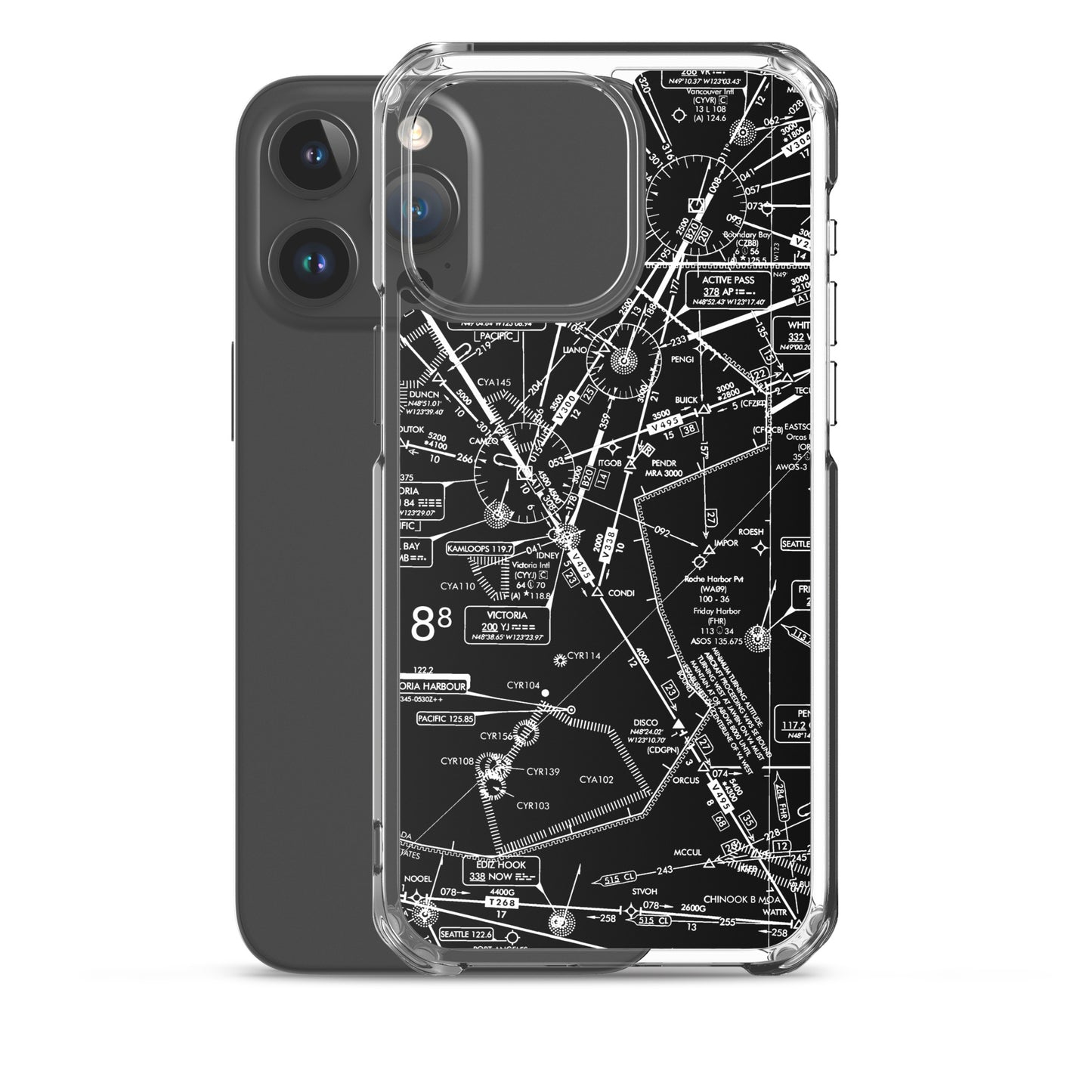 Enroute Low Altitude Chart clear case for iPhone (ELUS1/b&w)