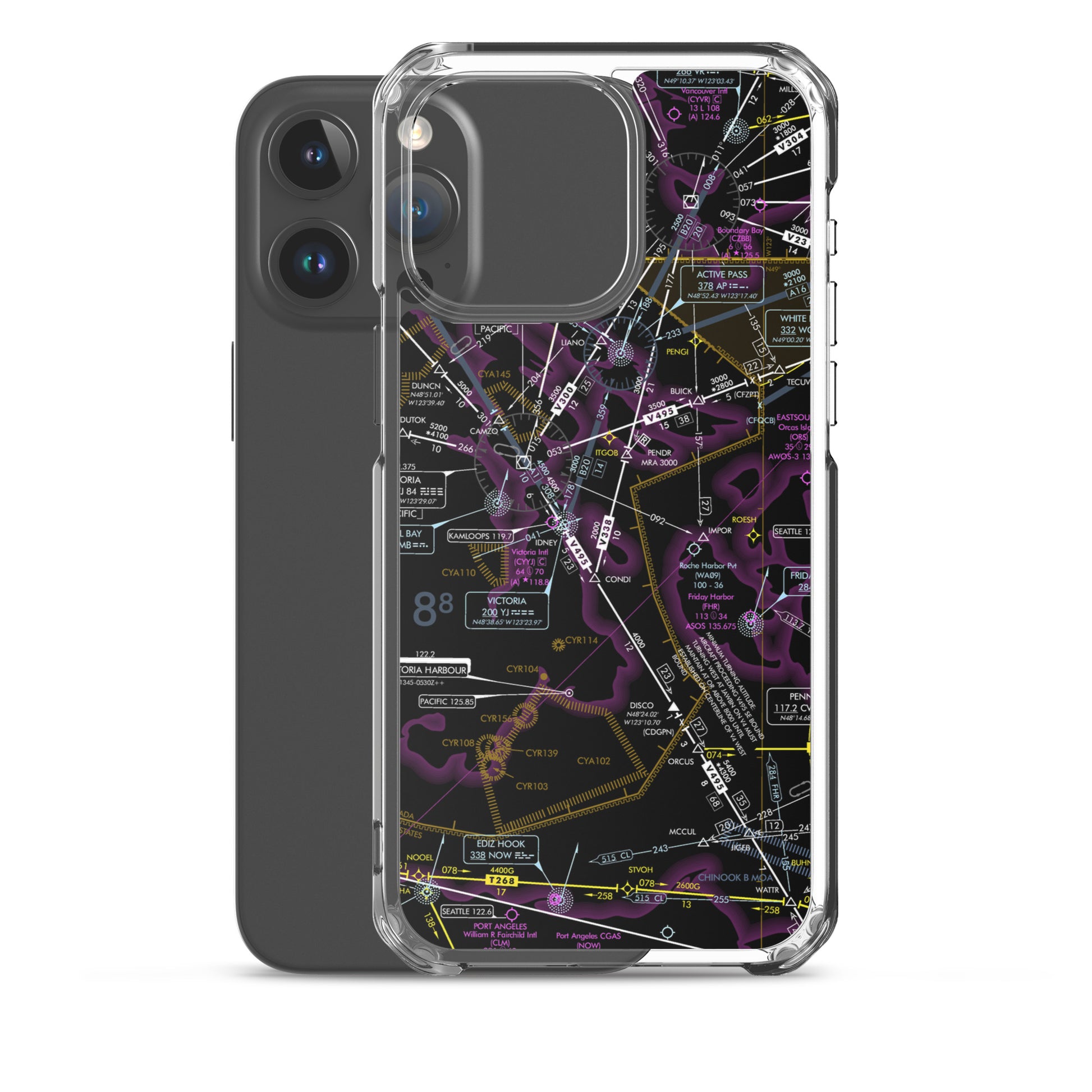 Enroute Low Altitude Chart clear case for iPhone (ELUS1/invert)
