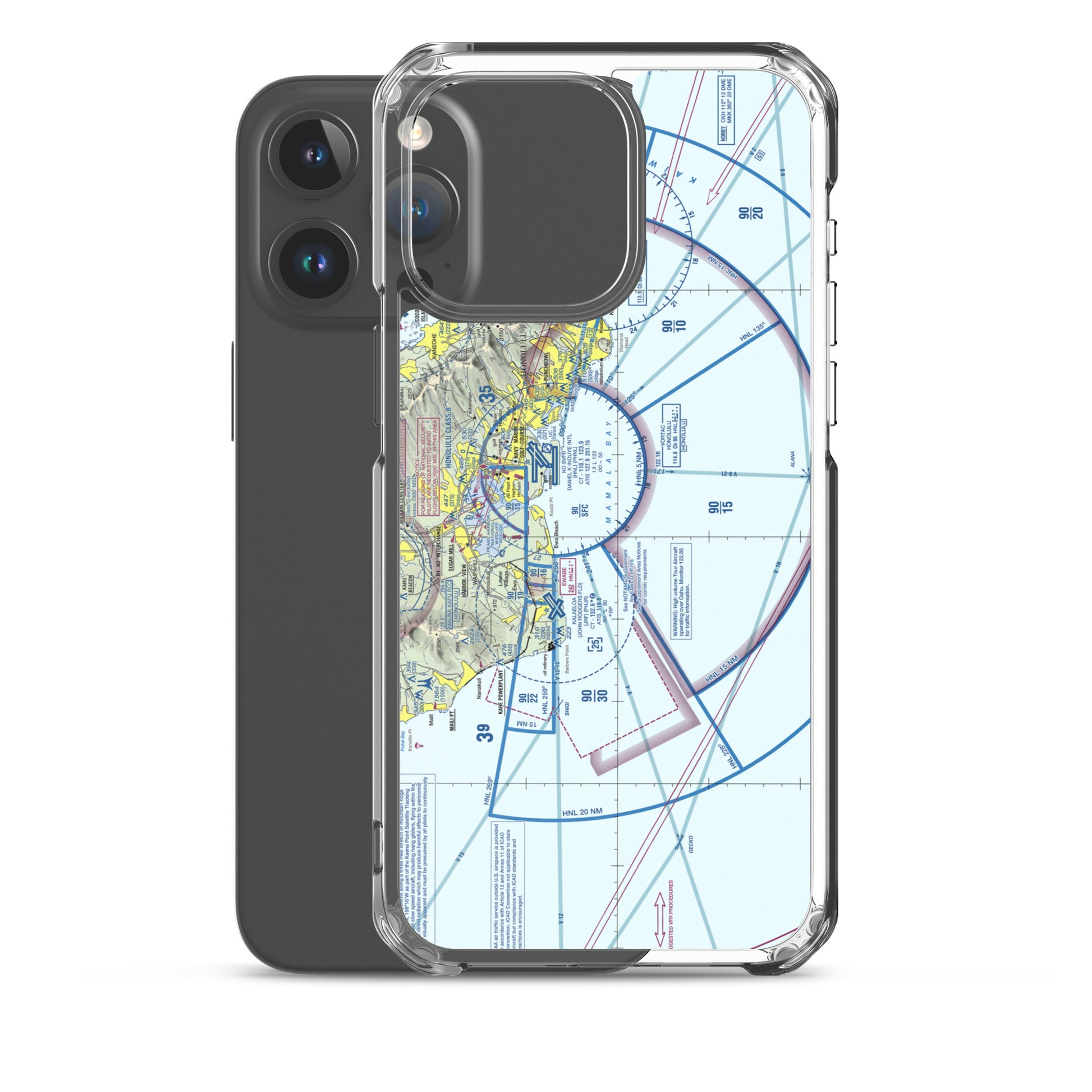 Honolulu Sectional Chart clear case for iPhone