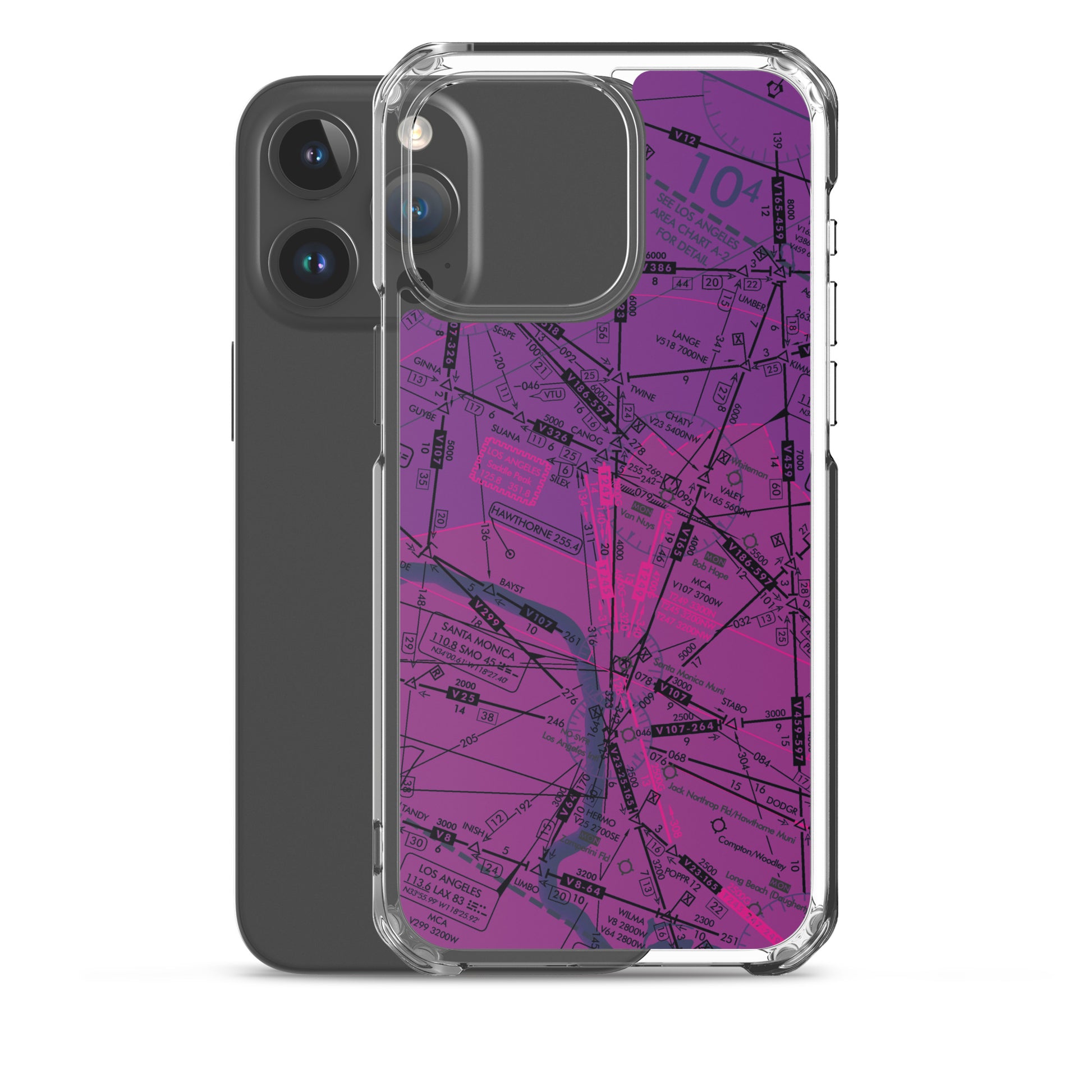 Enroute Low Altitude Chart clear case for iPhone (ELUS3/purple)