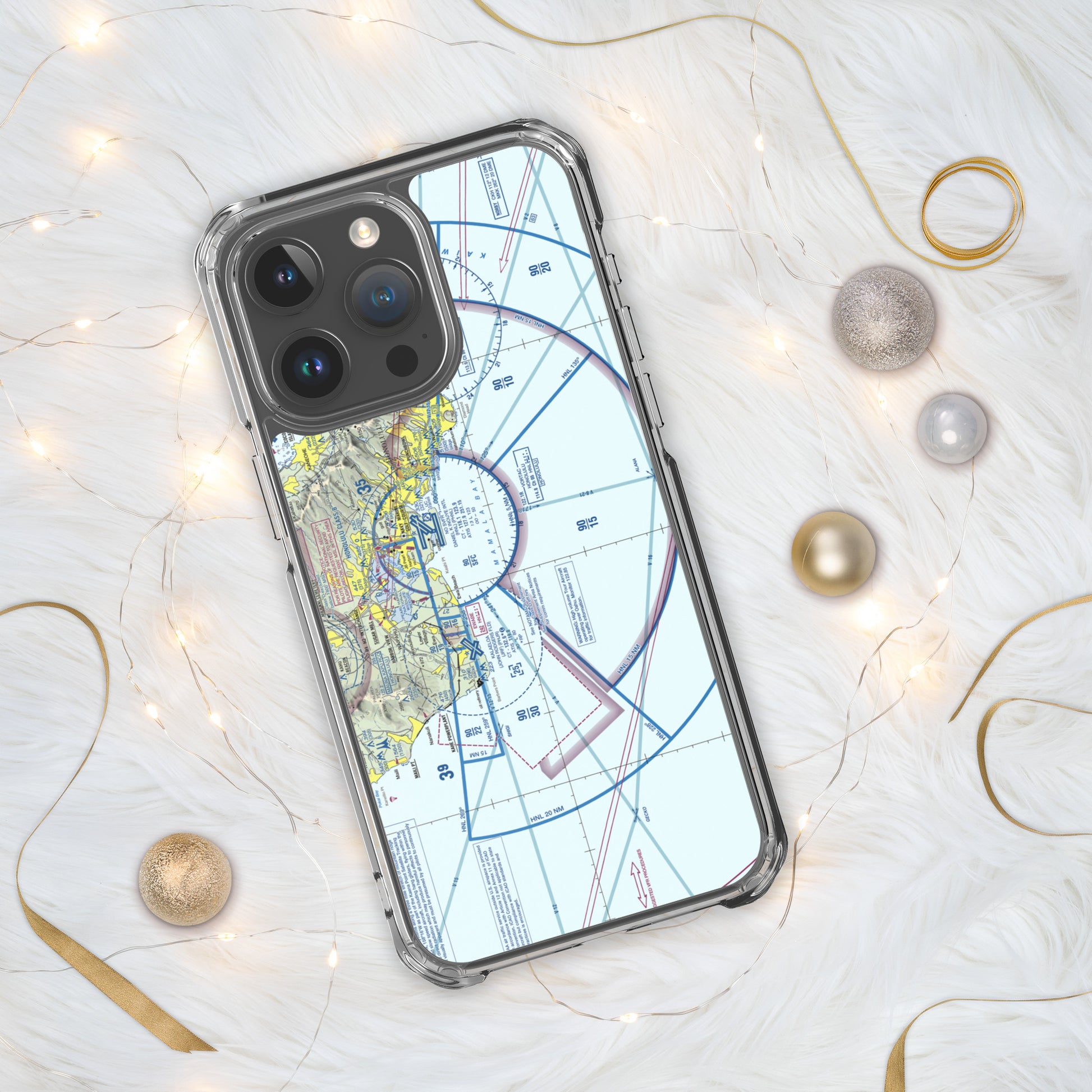 Honolulu Sectional Chart clear case for iPhone