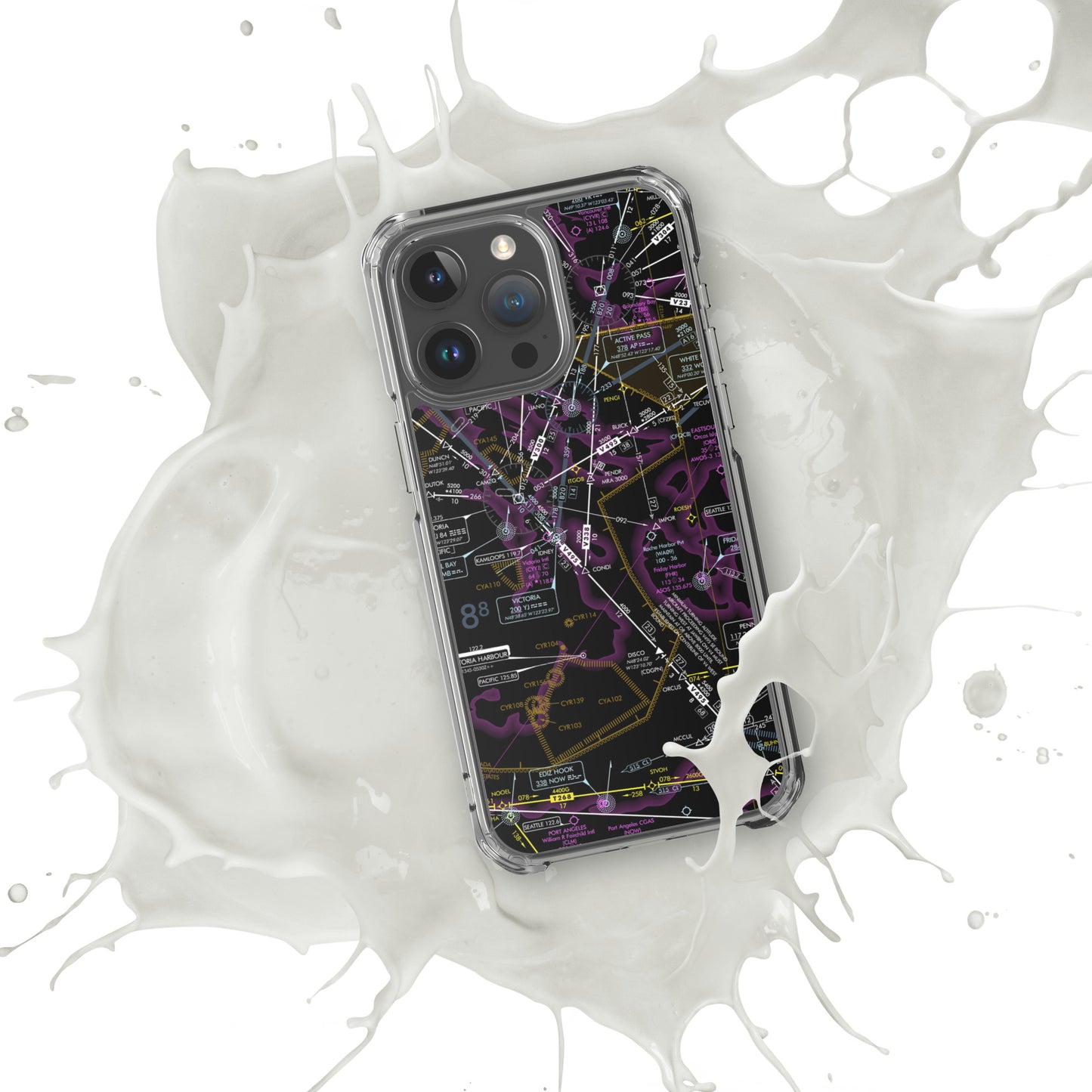 Enroute Low Altitude Chart clear case for iPhone (ELUS1/invert)