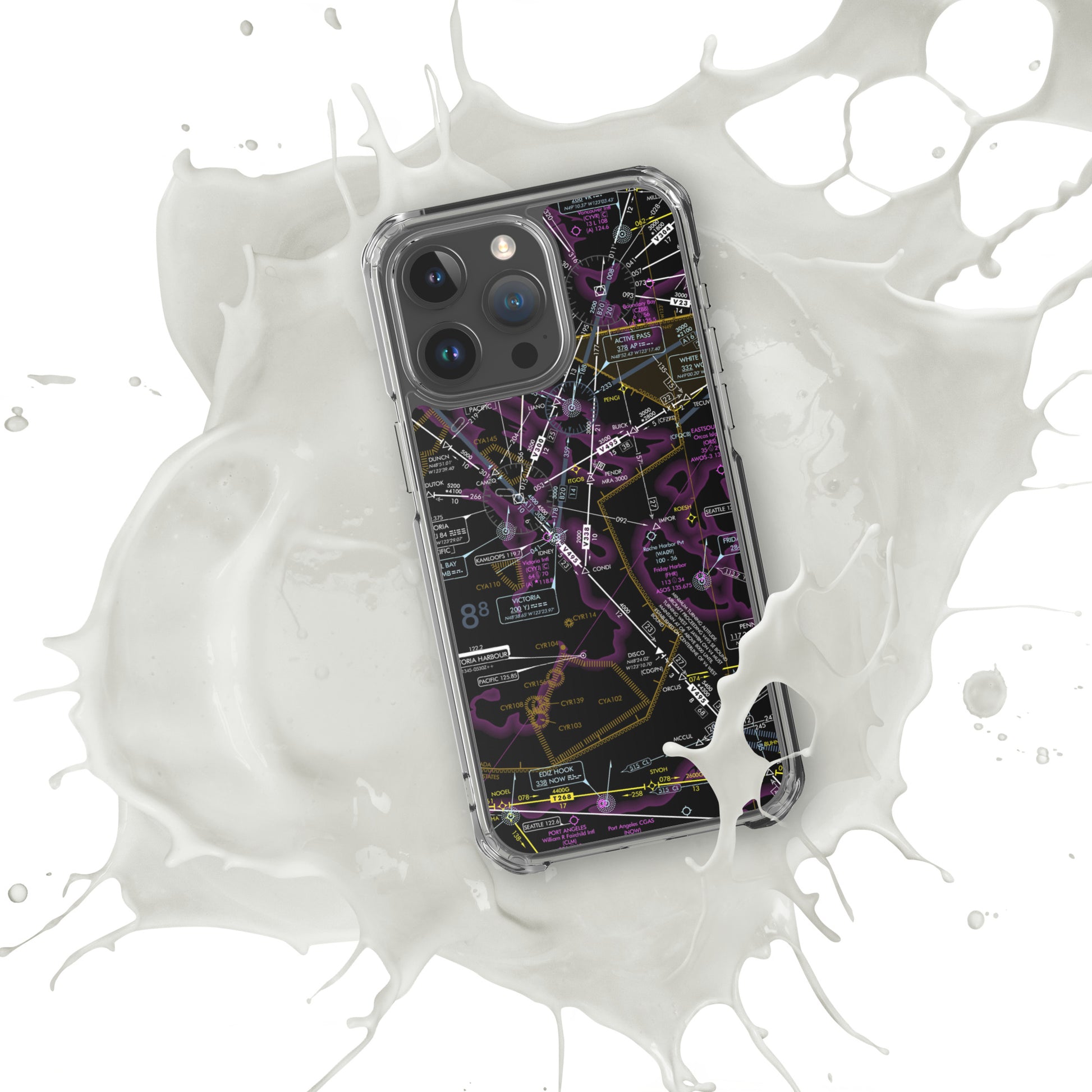 Enroute Low Altitude Chart clear case for iPhone (ELUS1/invert)