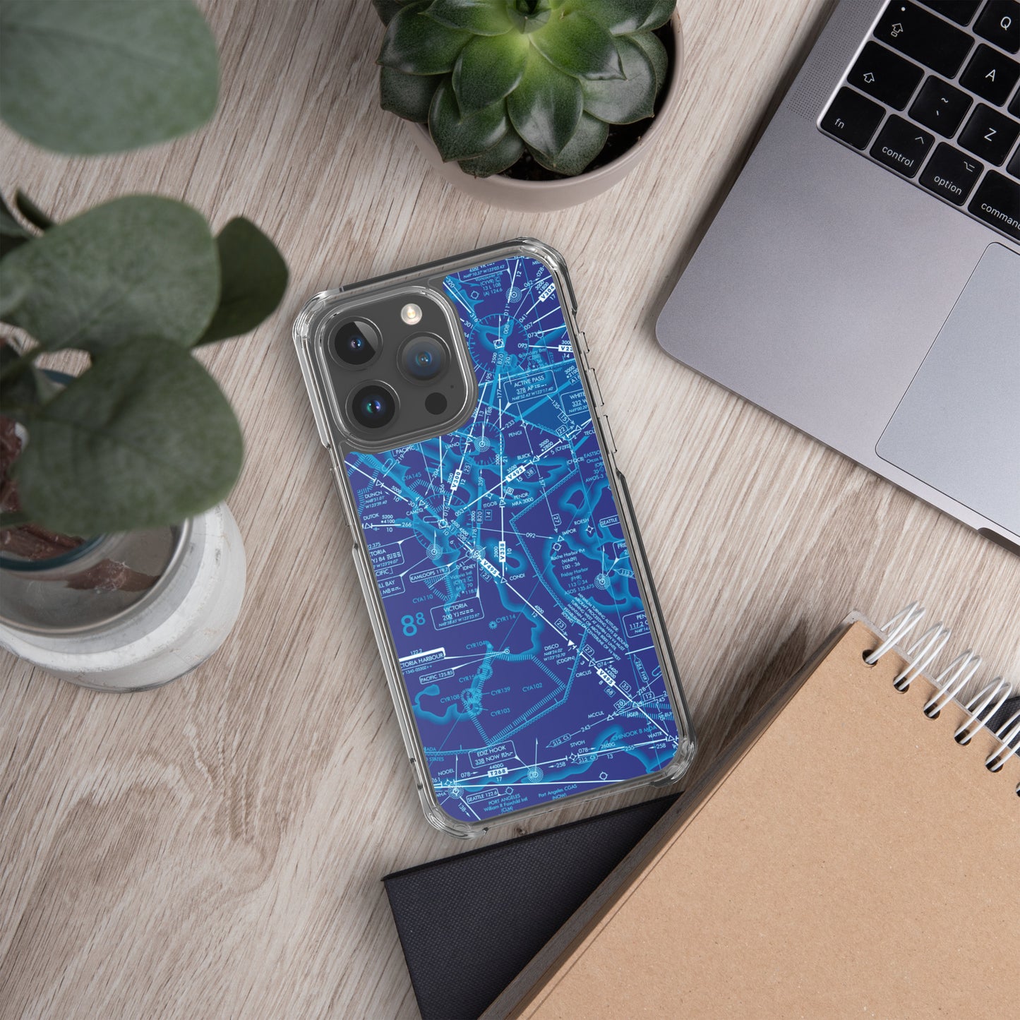 Enroute Low Altitude Chart clear case for iPhone (ELUS1/blue)
