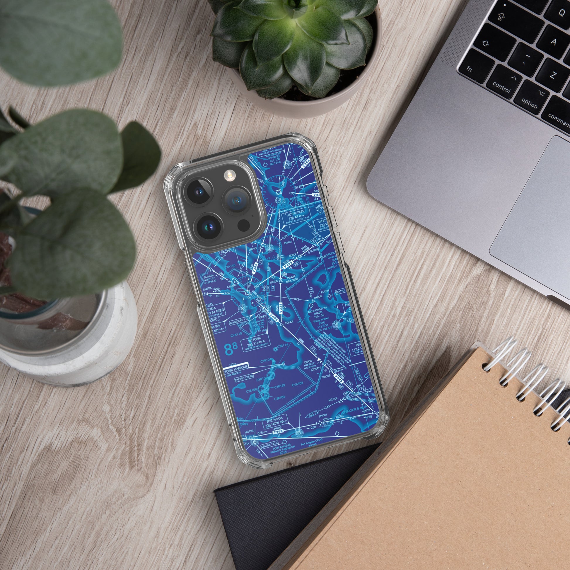 Enroute Low Altitude Chart clear case for iPhone (ELUS1/blue)