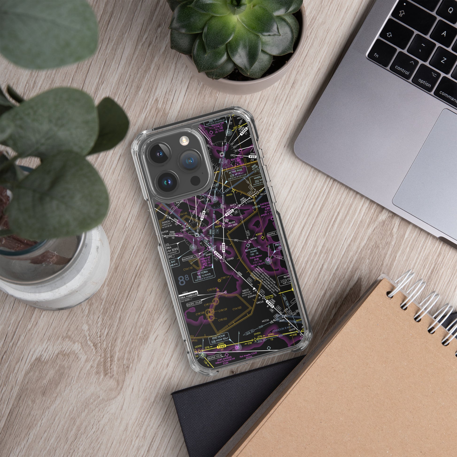Enroute Low Altitude Chart clear case for iPhone (ELUS1/invert)