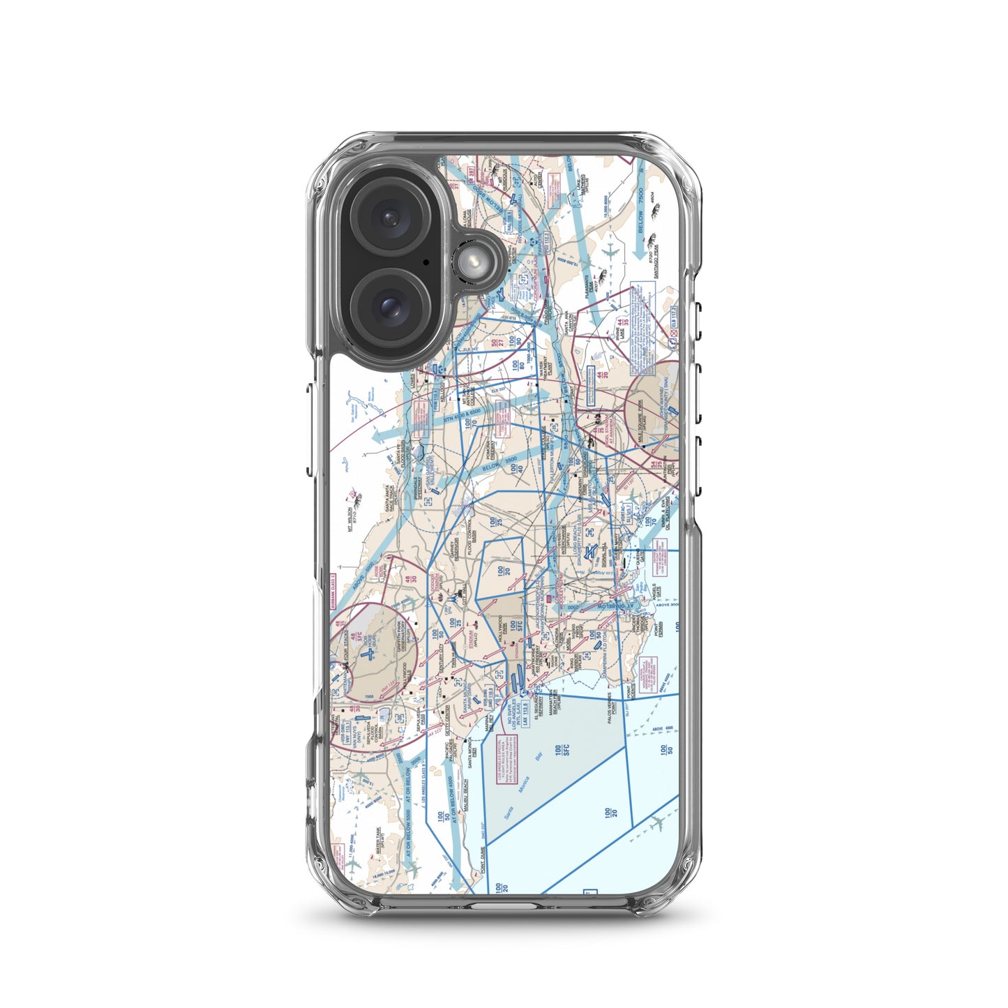 LAX Flyway Chart clear case for iPhone
