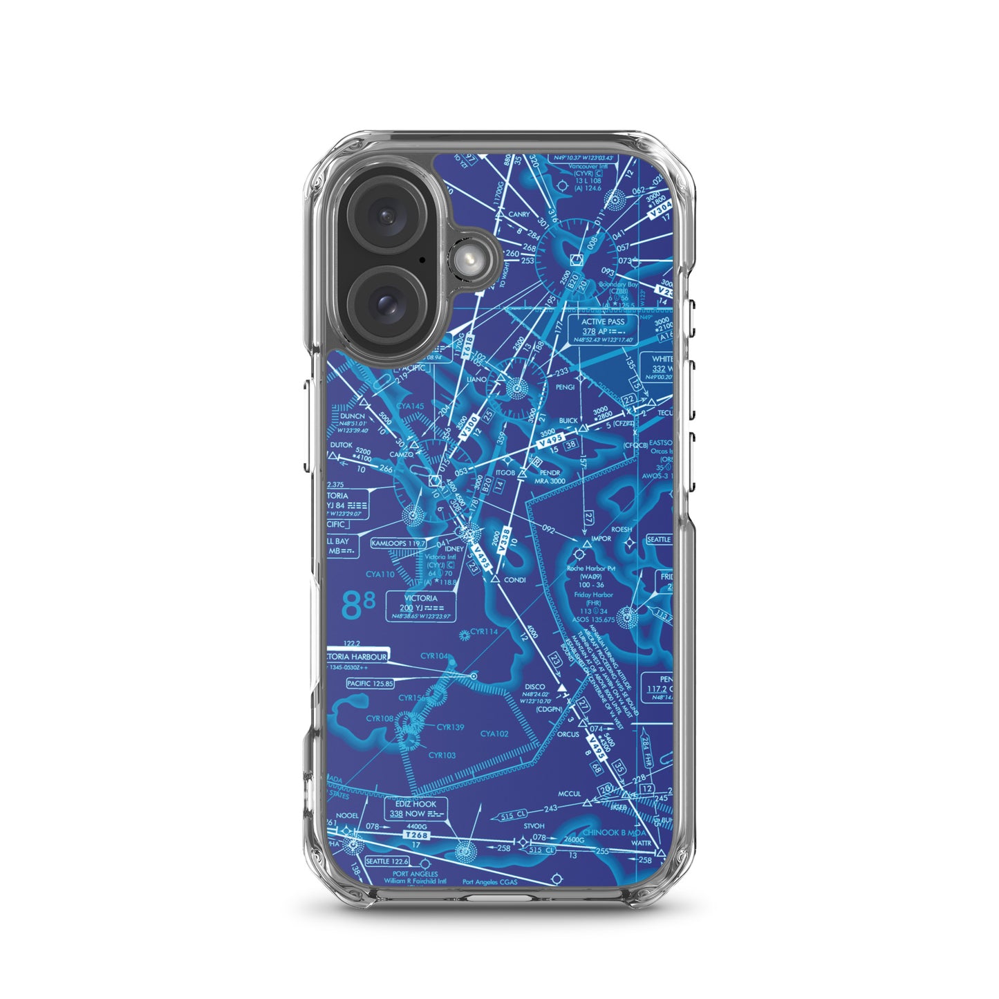 Enroute Low Altitude Chart clear case for iPhone (ELUS1/blue)