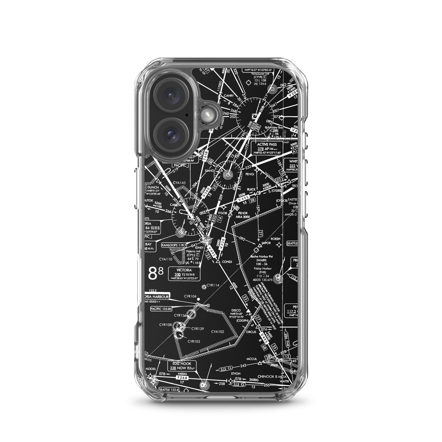 Enroute Low Altitude Chart clear case for iPhone (ELUS1/b&w)
