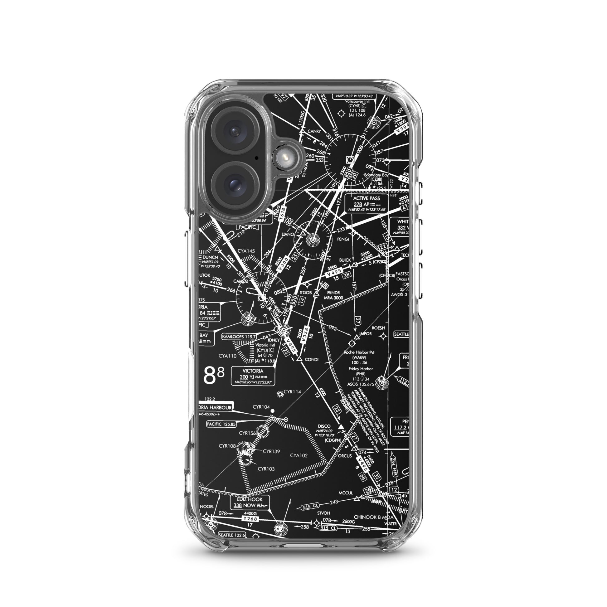 Enroute Low Altitude Chart clear case for iPhone (ELUS1/b&w)