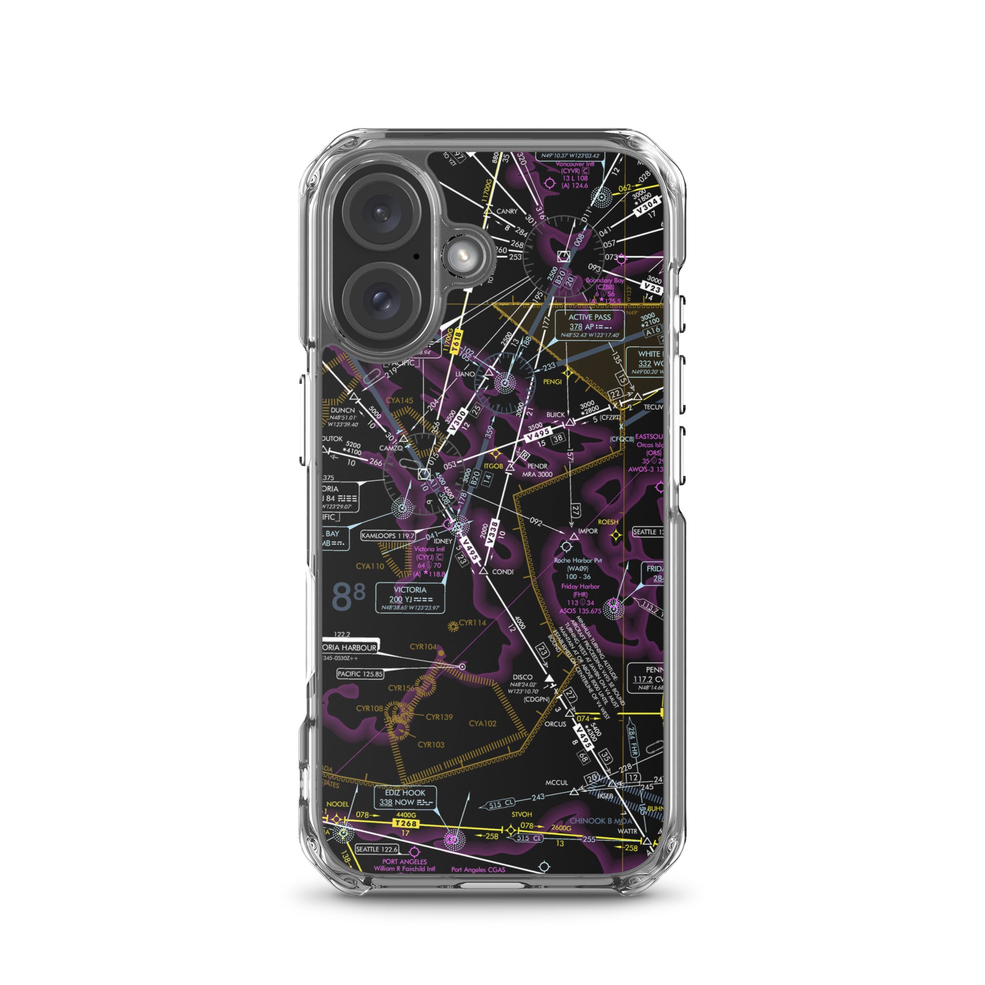 Enroute Low Altitude Chart clear case for iPhone (ELUS1/invert)