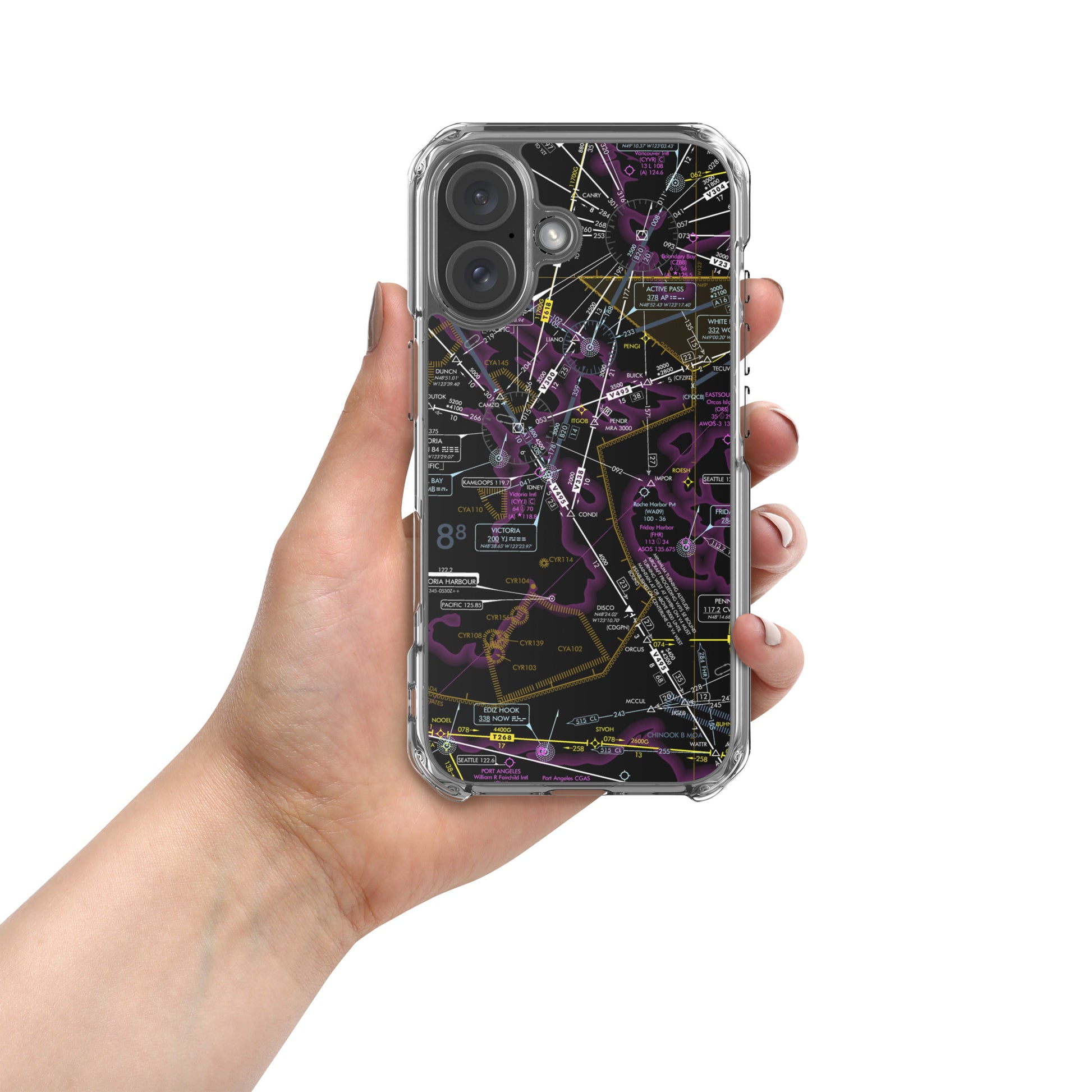 Enroute Low Altitude Chart clear case for iPhone (ELUS1/invert)