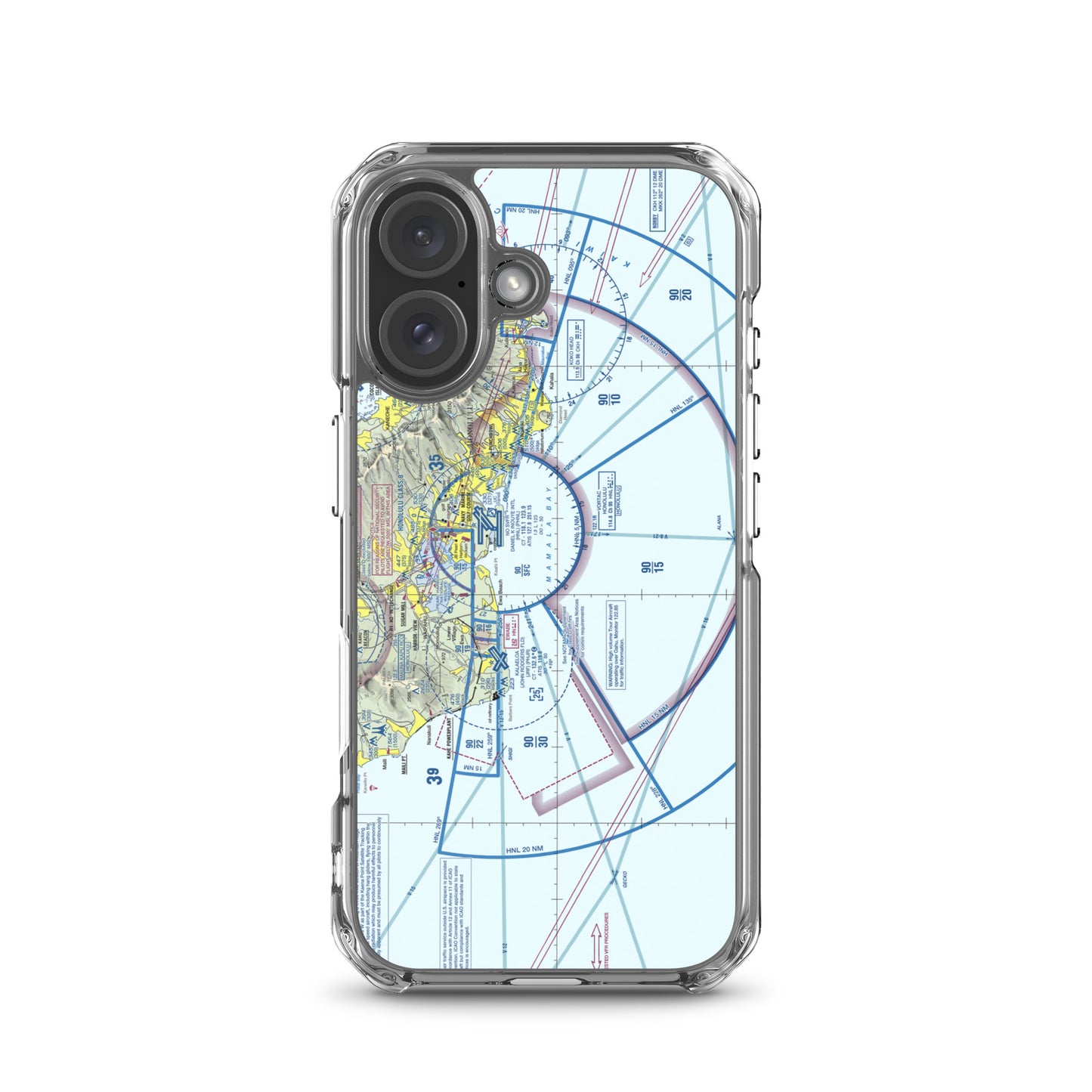 Honolulu Sectional Chart clear case for iPhone