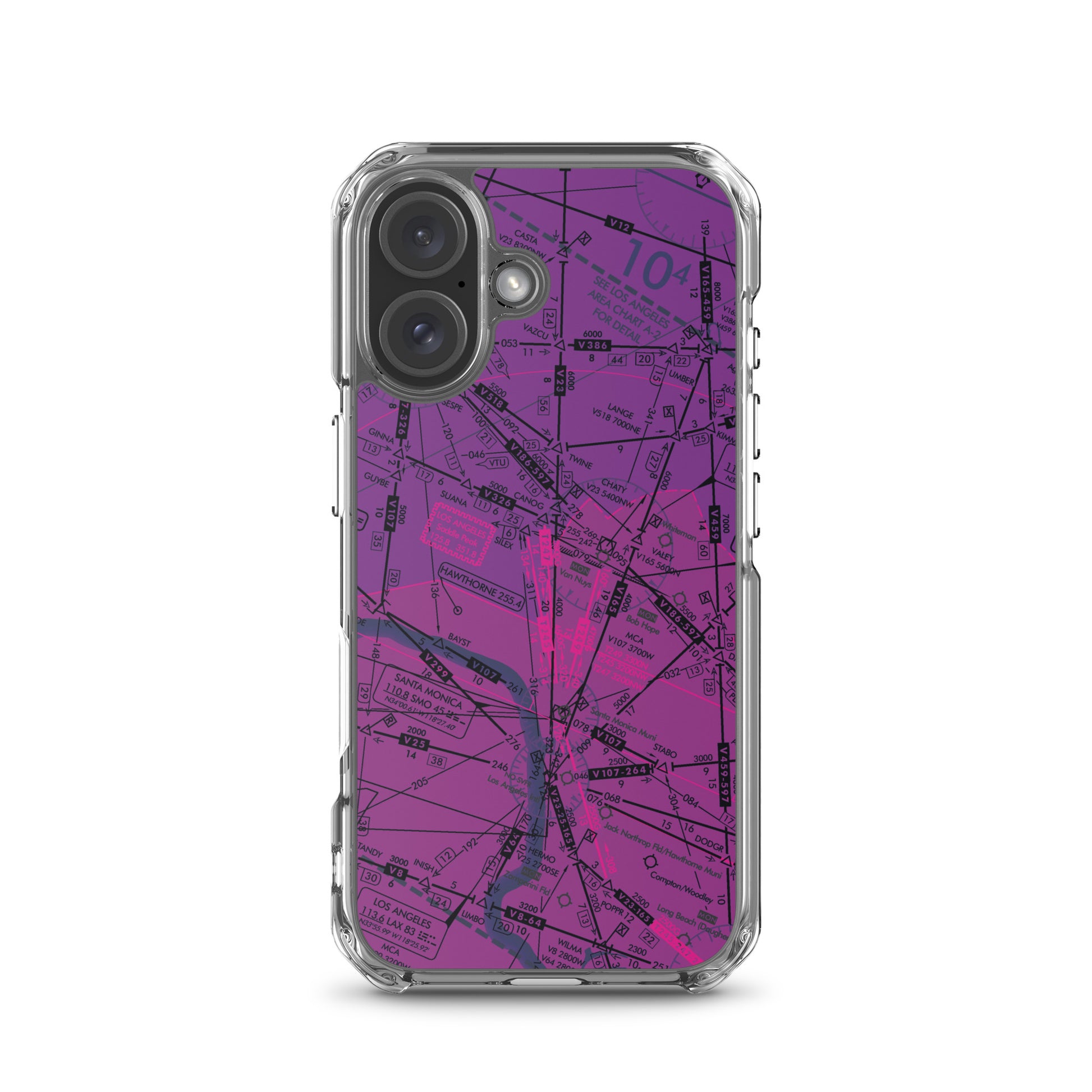 Enroute Low Altitude Chart clear case for iPhone (ELUS3/purple)