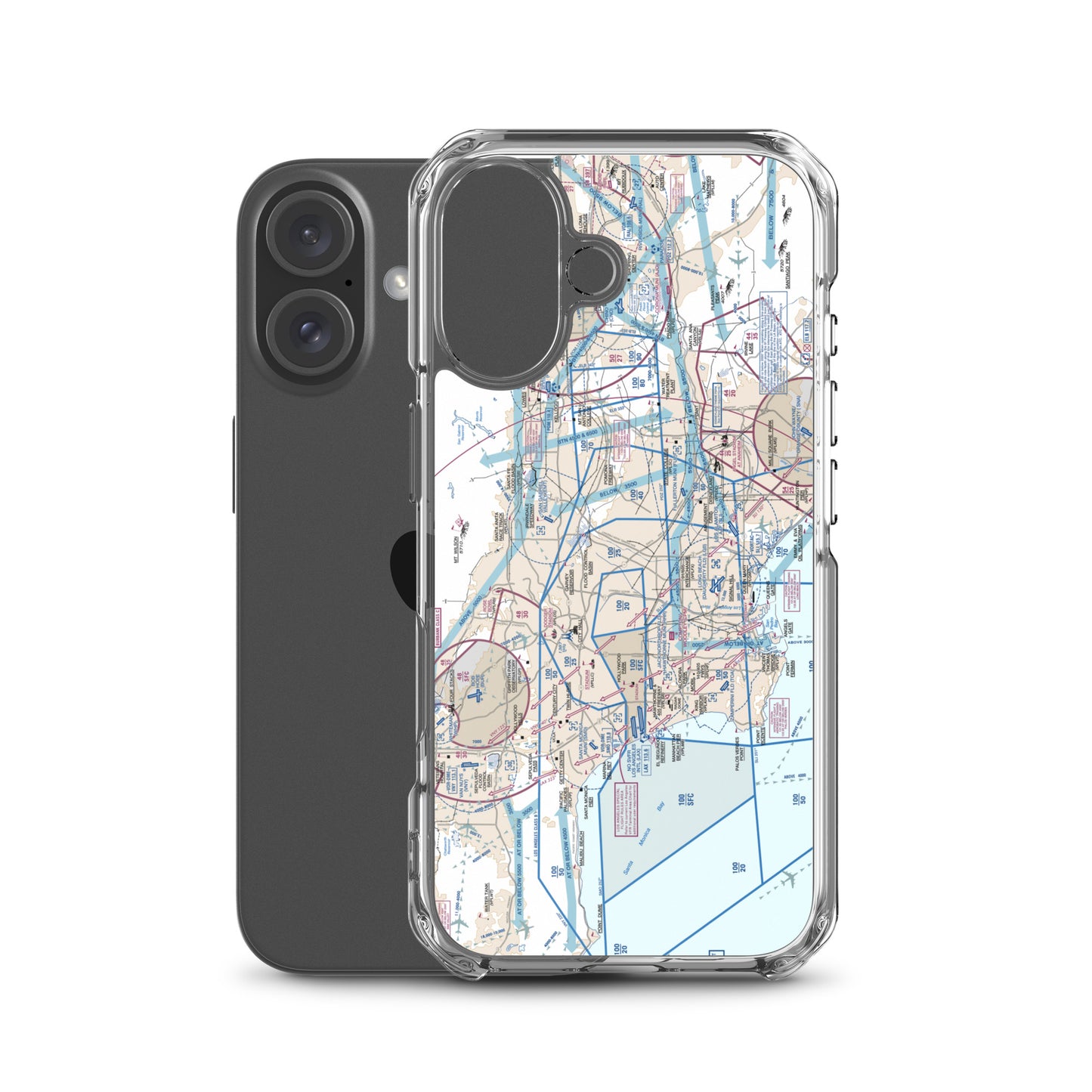 LAX Flyway Chart clear case for iPhone