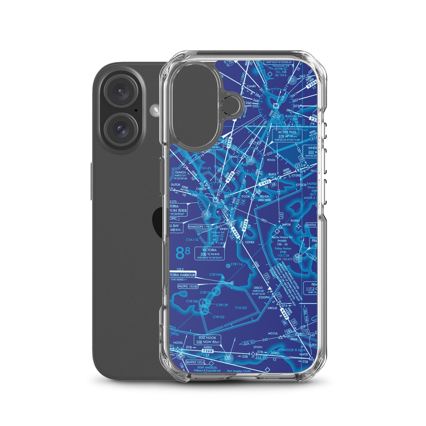 Enroute Low Altitude Chart clear case for iPhone (ELUS1/blue)