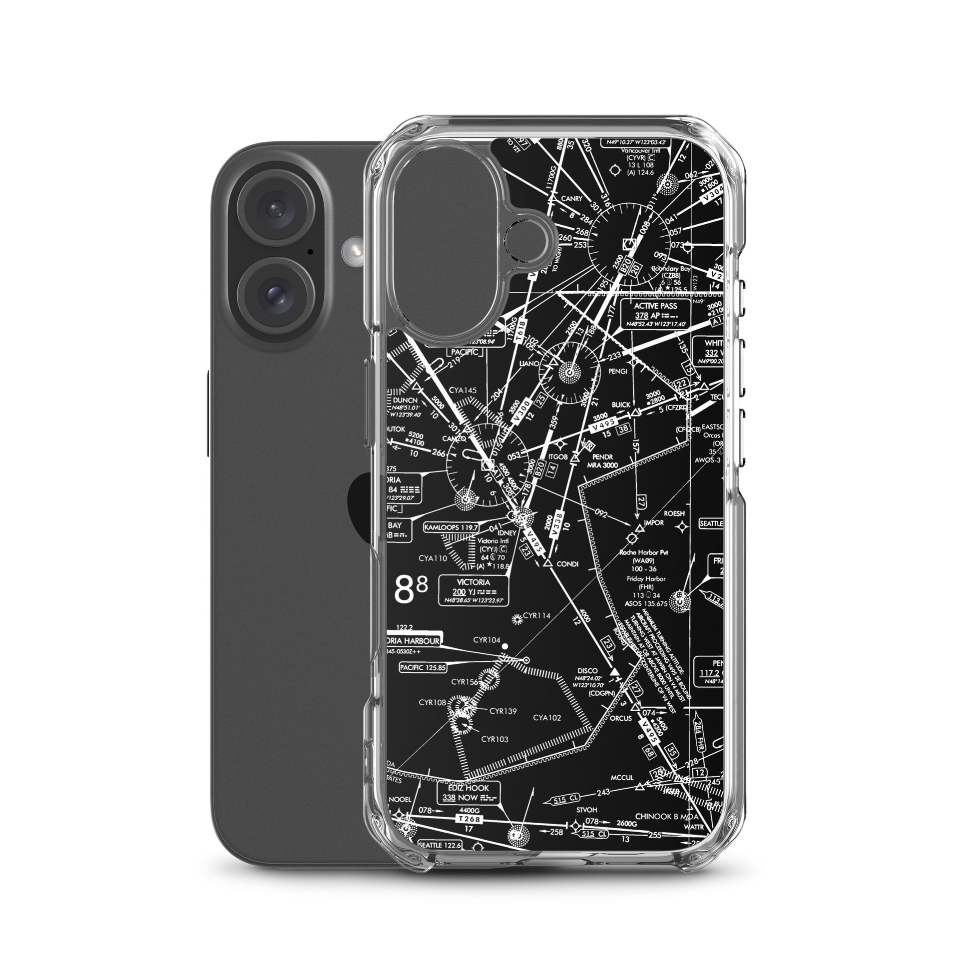 Enroute Low Altitude Chart clear case for iPhone (ELUS1/b&w)