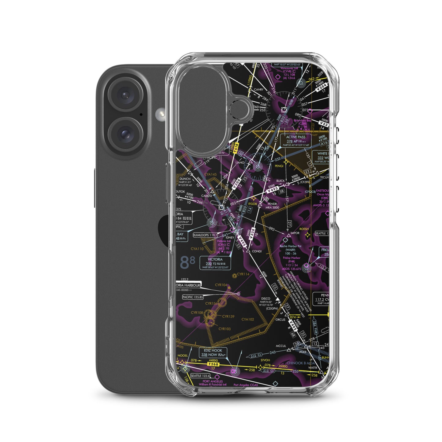 Enroute Low Altitude Chart clear case for iPhone (ELUS1/invert)