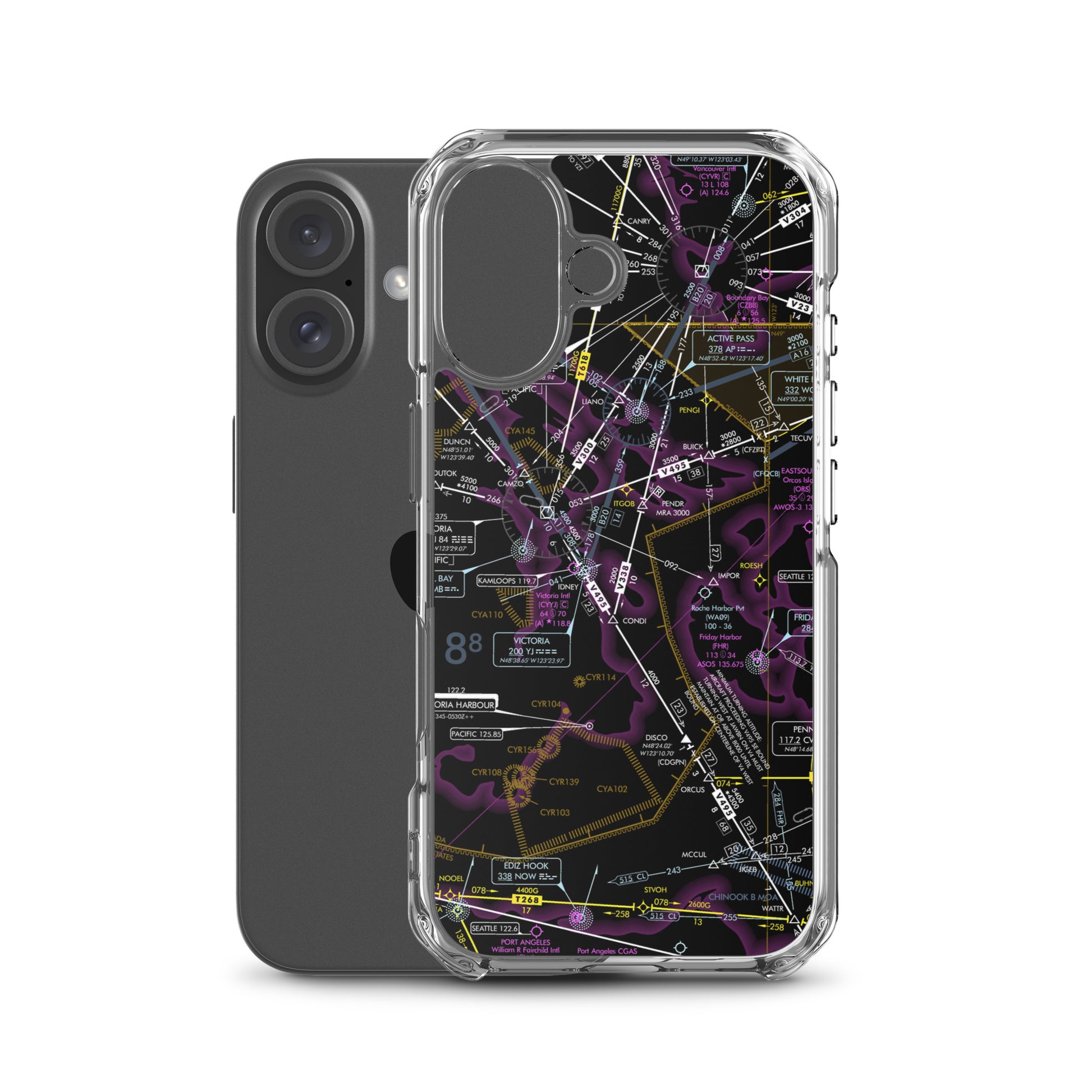 Enroute Low Altitude Chart clear case for iPhone (ELUS1/invert)
