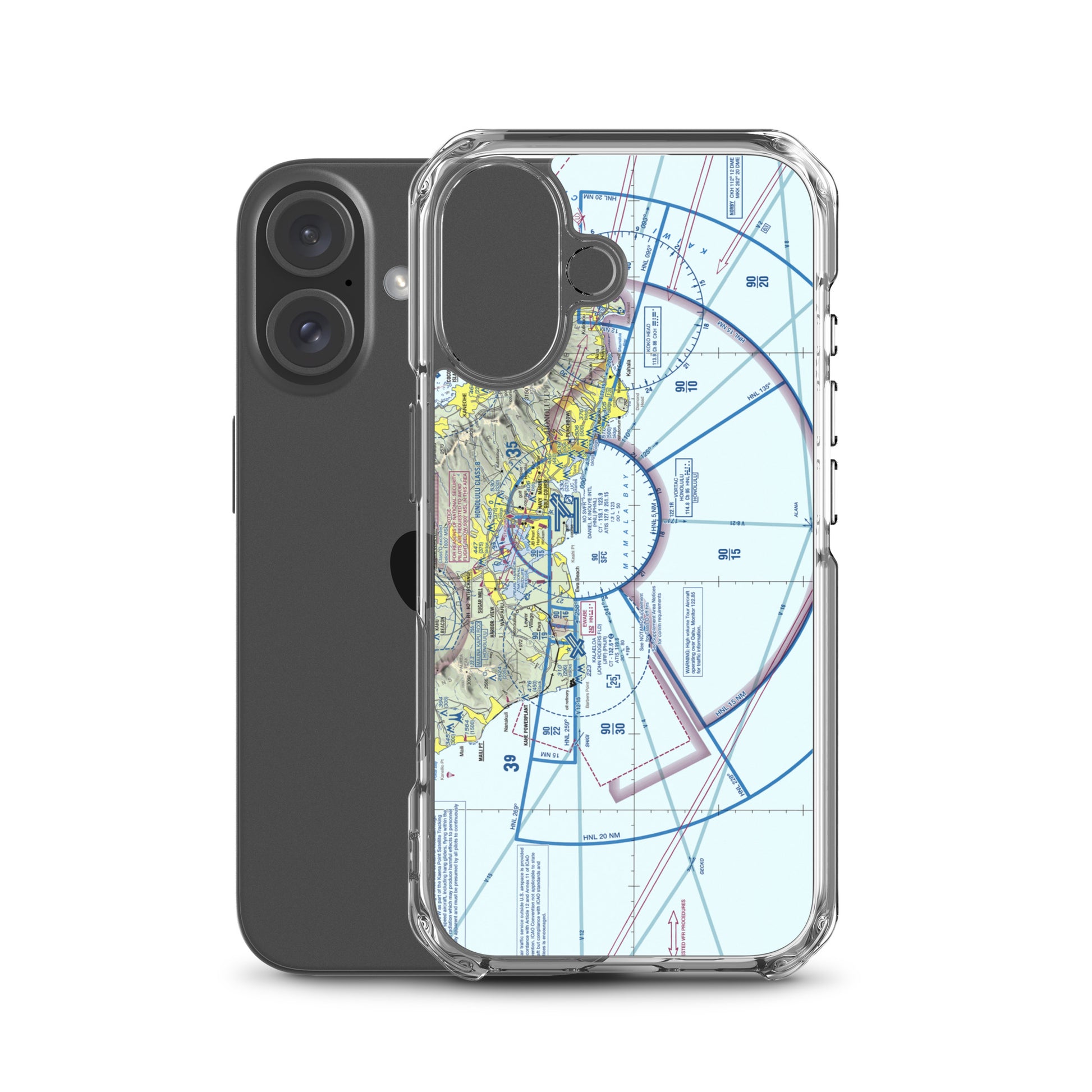 Honolulu Sectional Chart clear case for iPhone