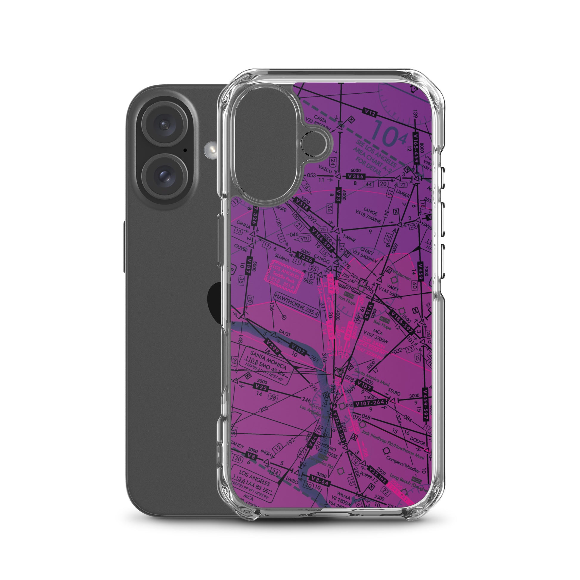 Enroute Low Altitude Chart clear case for iPhone (ELUS3/purple)