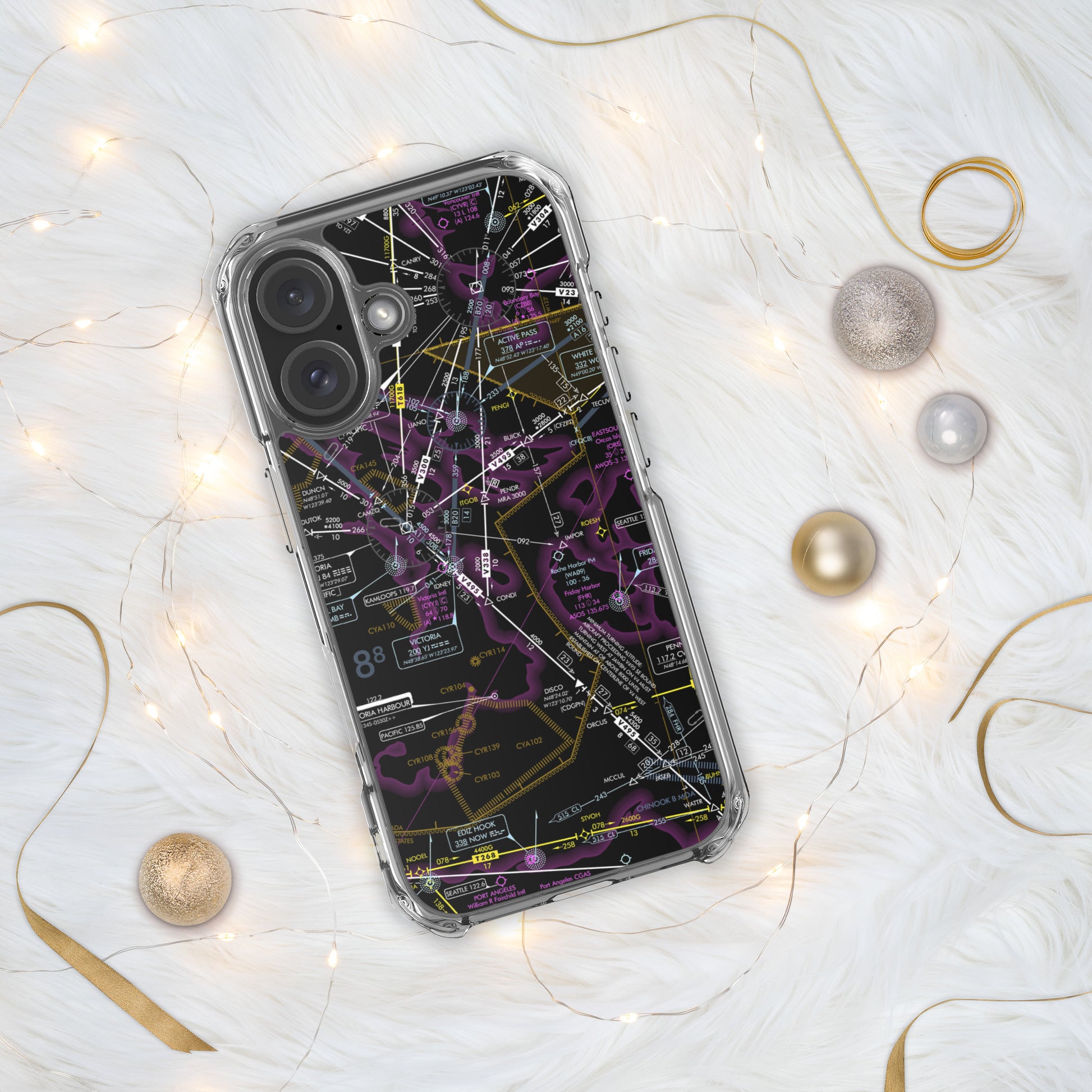 Enroute Low Altitude Chart clear case for iPhone (ELUS1/invert)