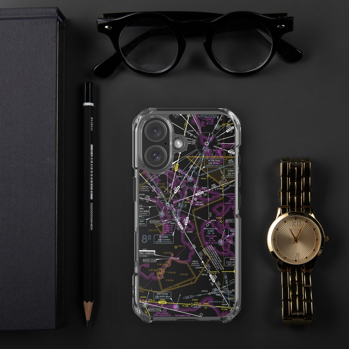 Enroute Low Altitude Chart clear case for iPhone (ELUS1/invert)