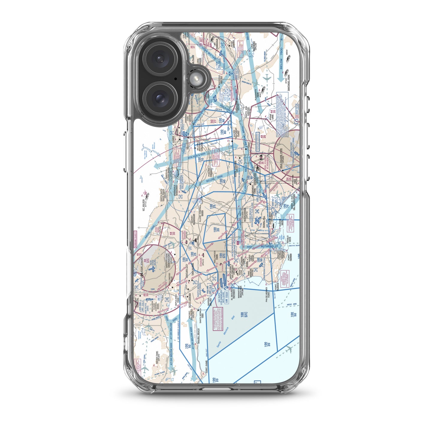 LAX Flyway Chart clear case for iPhone