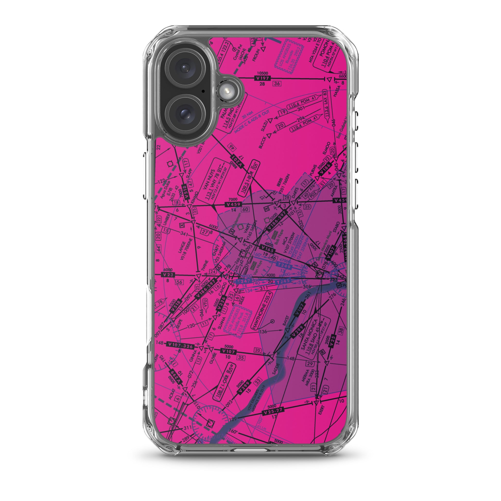 Enroute Low Altitude Chart clear case for iPhone (ELUS3/pink)