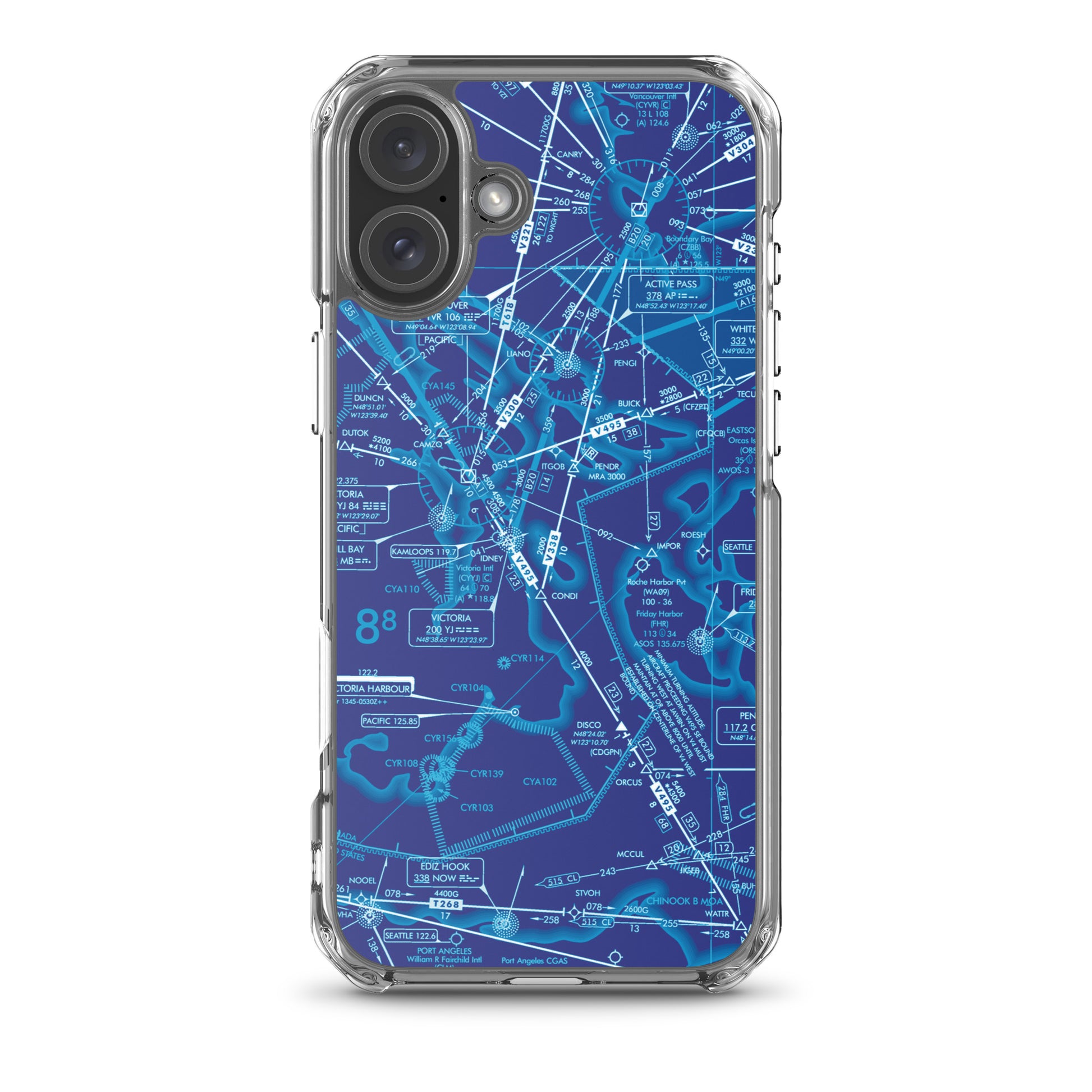 Enroute Low Altitude Chart clear case for iPhone (ELUS1/blue)